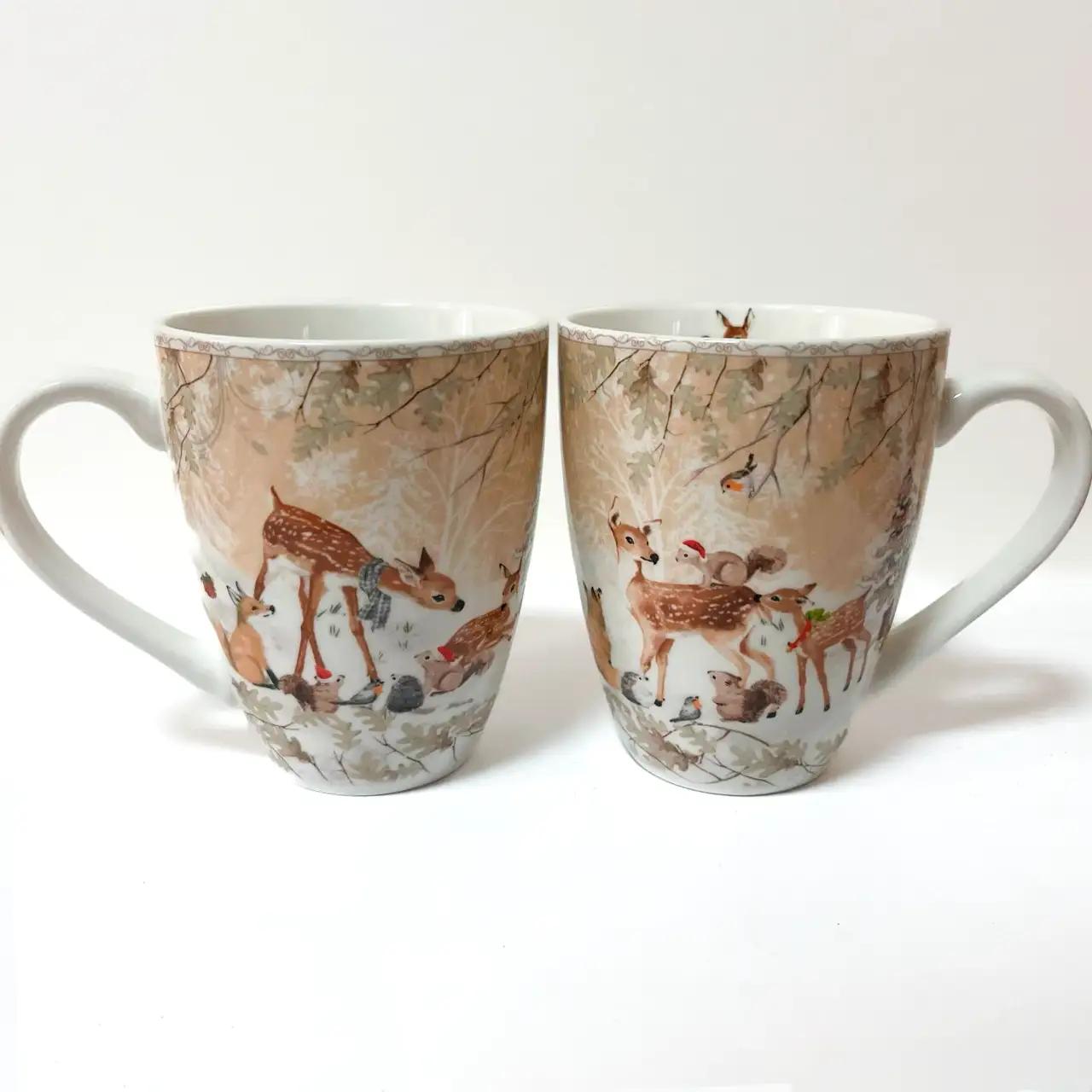 Warm Forest cup set, 340 ml × 2, ceramic