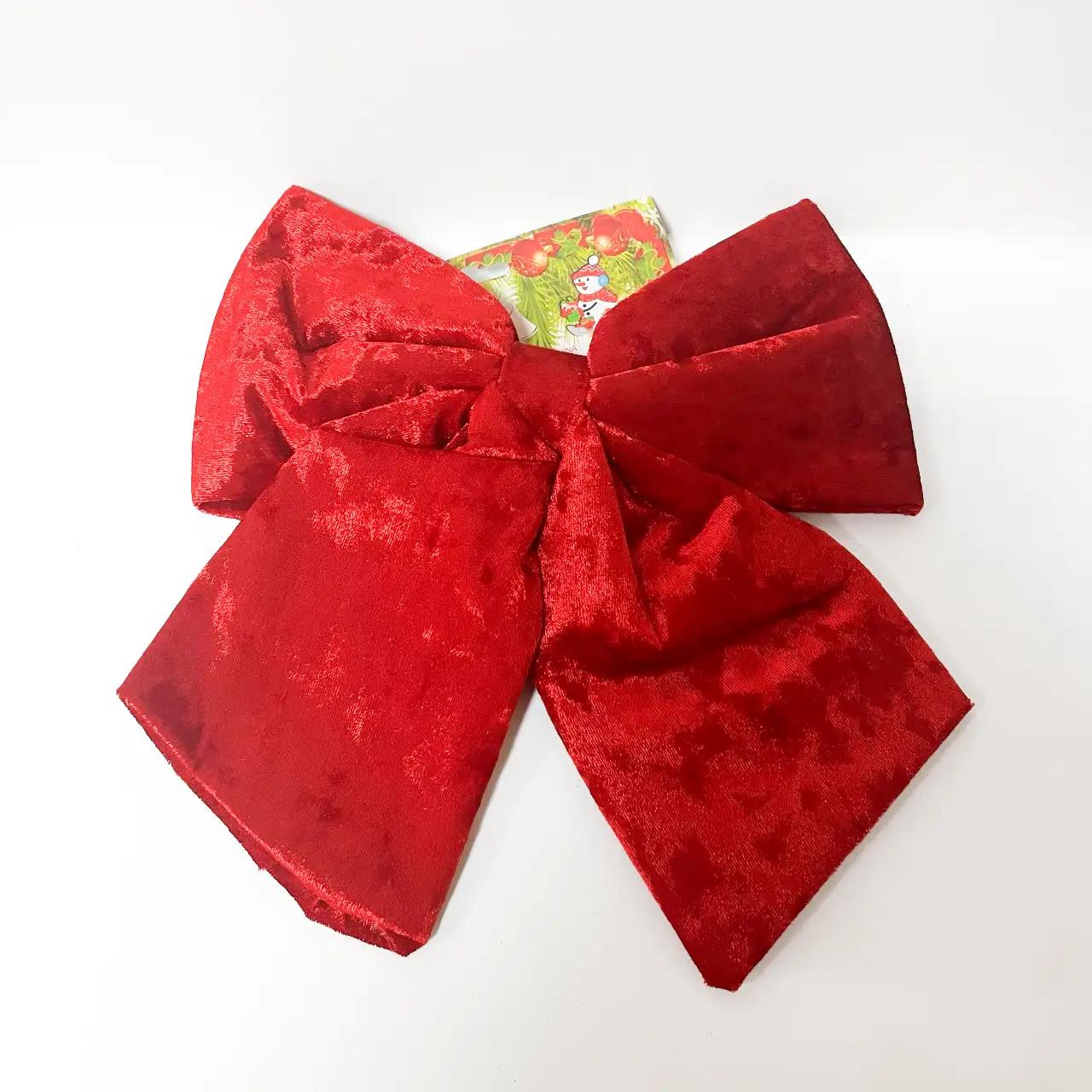 Decorative bow ‘Holiday Heart’, 24×26 cm, red, velvet