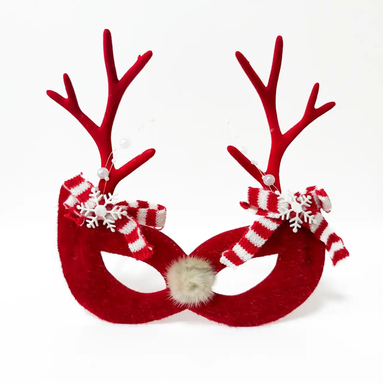 Funny Reindeer Christmas glasses, plastic, red, with decoration