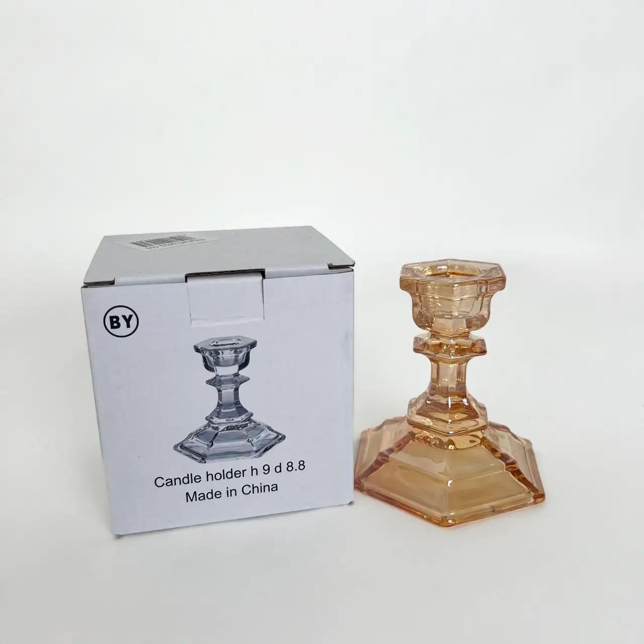 Amber Touch candle holder, 7 cm, glass, gold - Photo 2