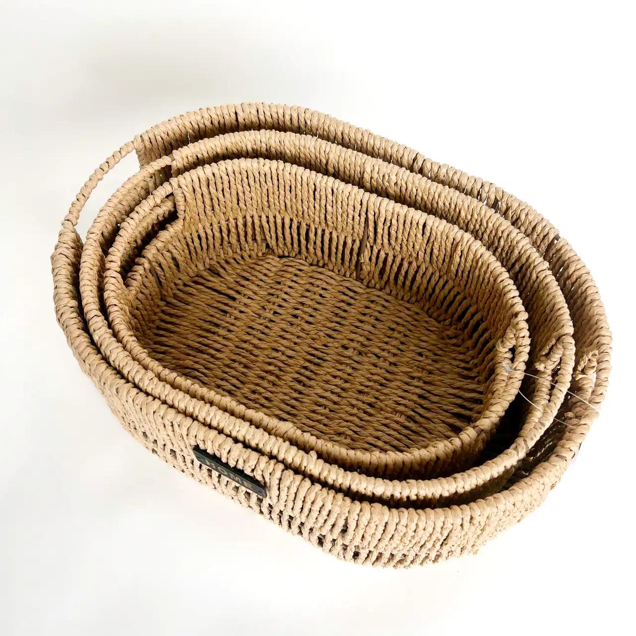 Комплект декоративных корзин Home Edition, 3 шт, коричневый - Фото 2