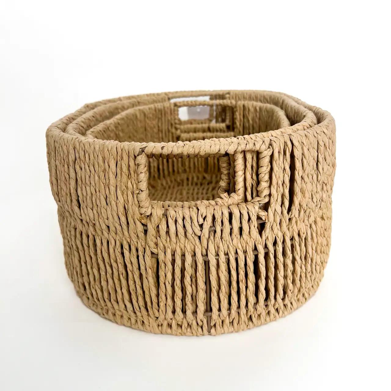 Комплект декоративных корзин Home Edition, 3 шт, коричневый - Фото 3