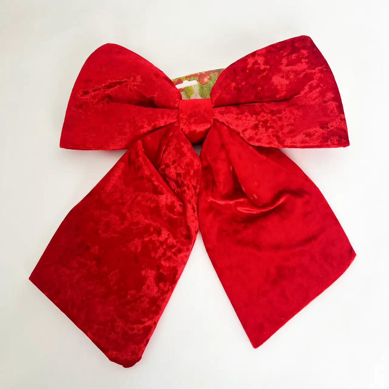 Decorative bow ‘Warm Magic’, 25×28 cm, red, velvet