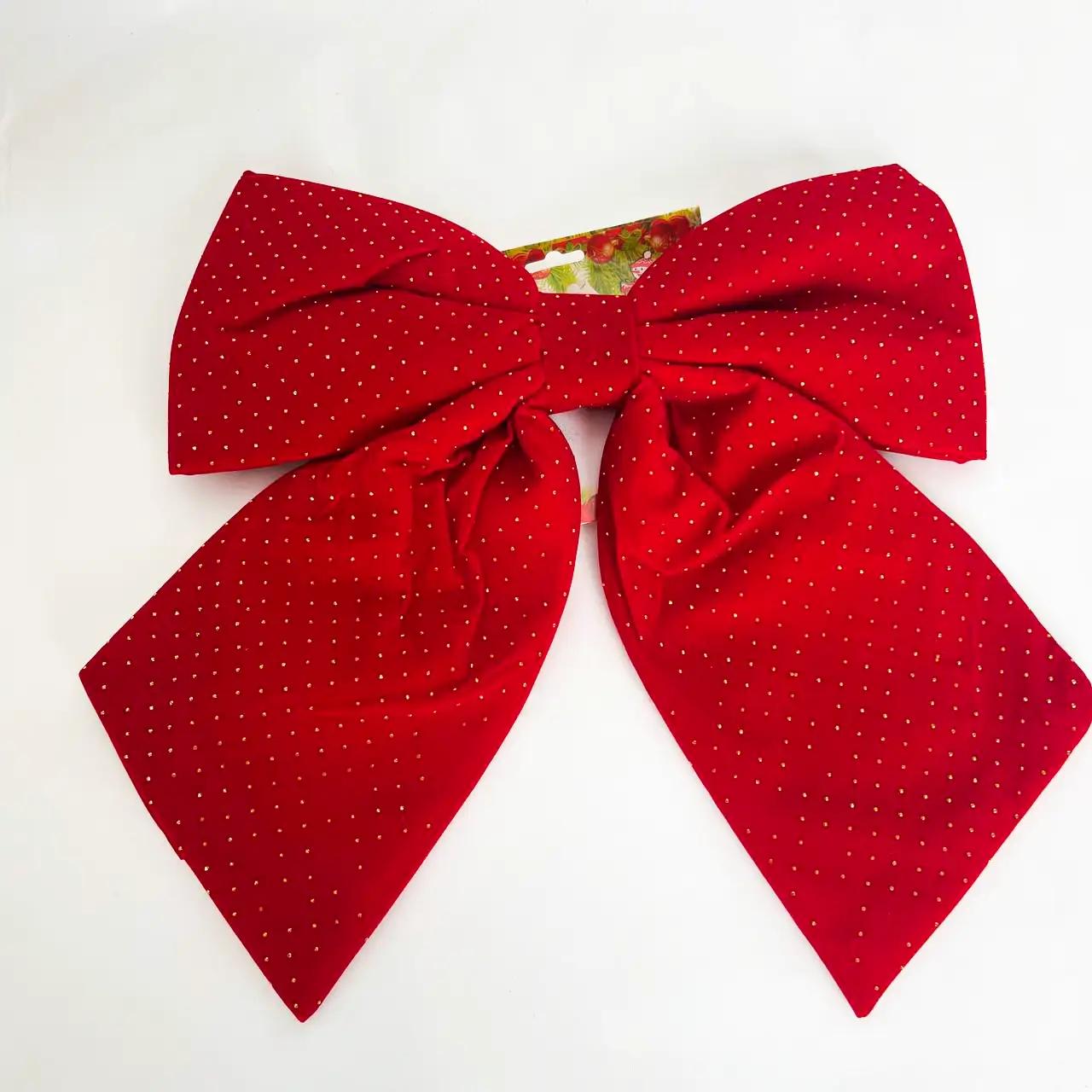 Decorative bow ‘Warm Wish’, 25×28 cm, red, velvet