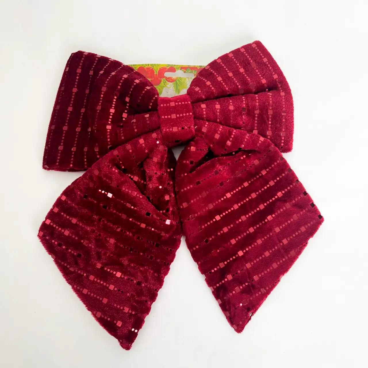 Festive Spirit decorative bow, 25×28 cm, burgundy, velvet