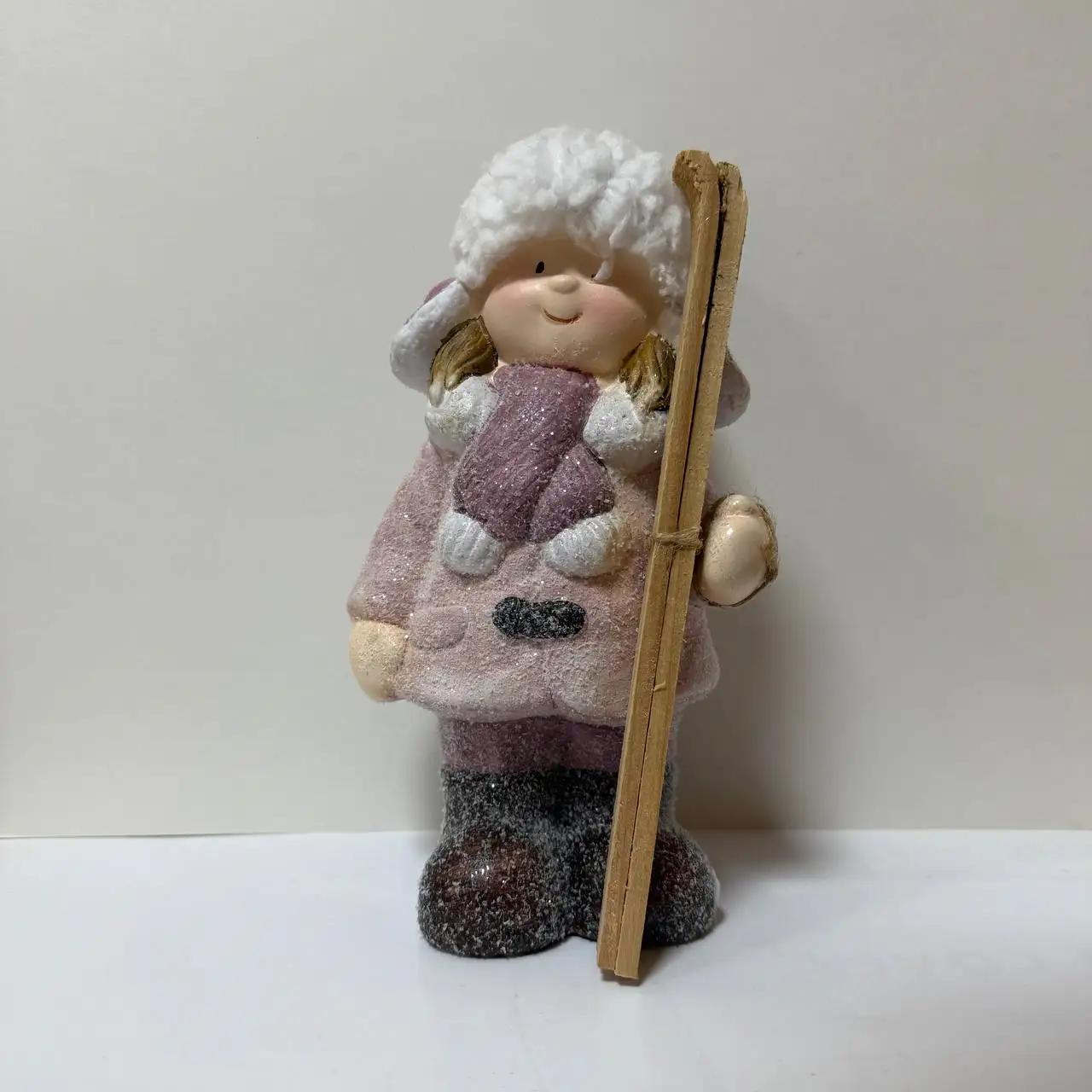 New Year's figurine ‘Girl with skis’