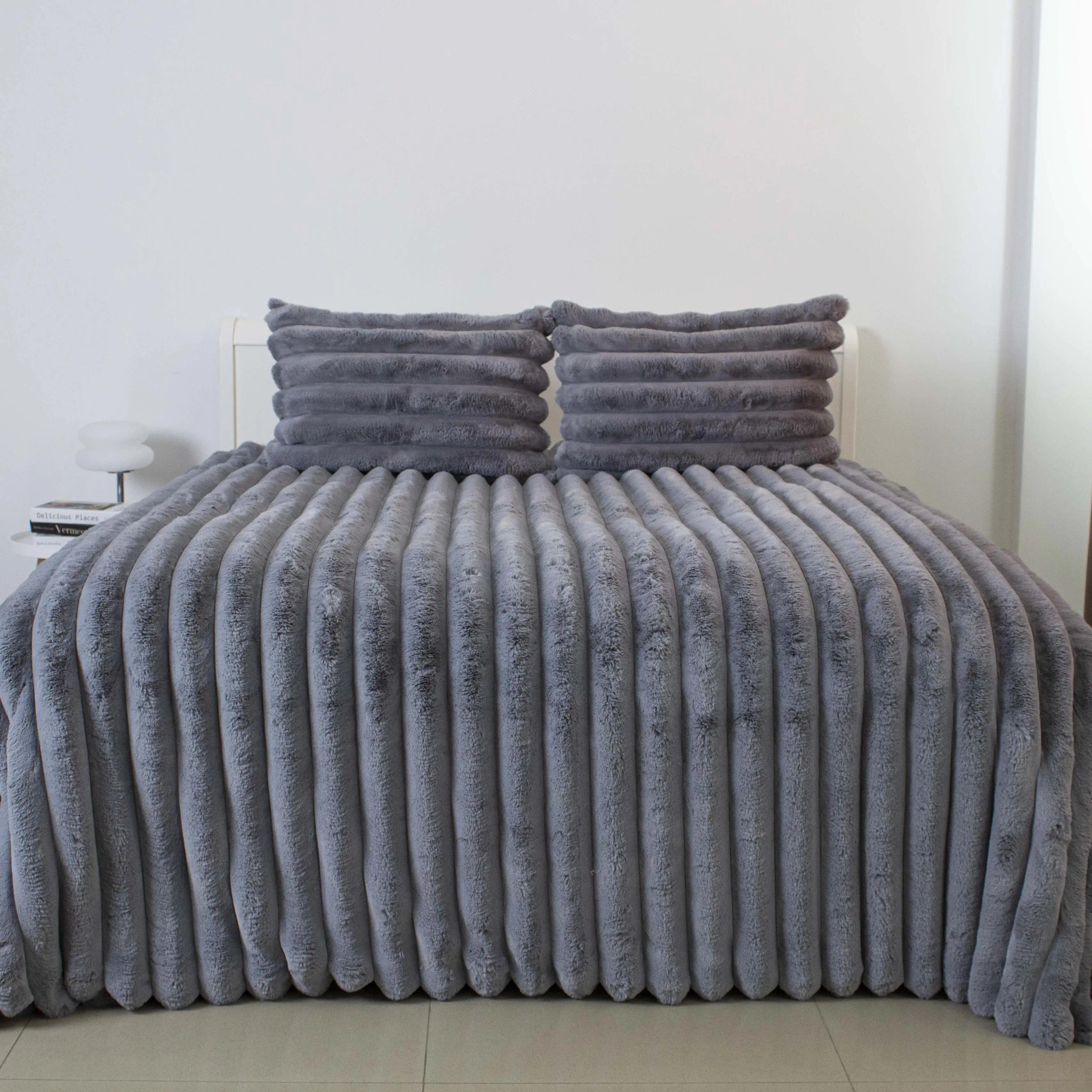 Покрывало ТЕП «PLUSH BLISS» серое, 240x260