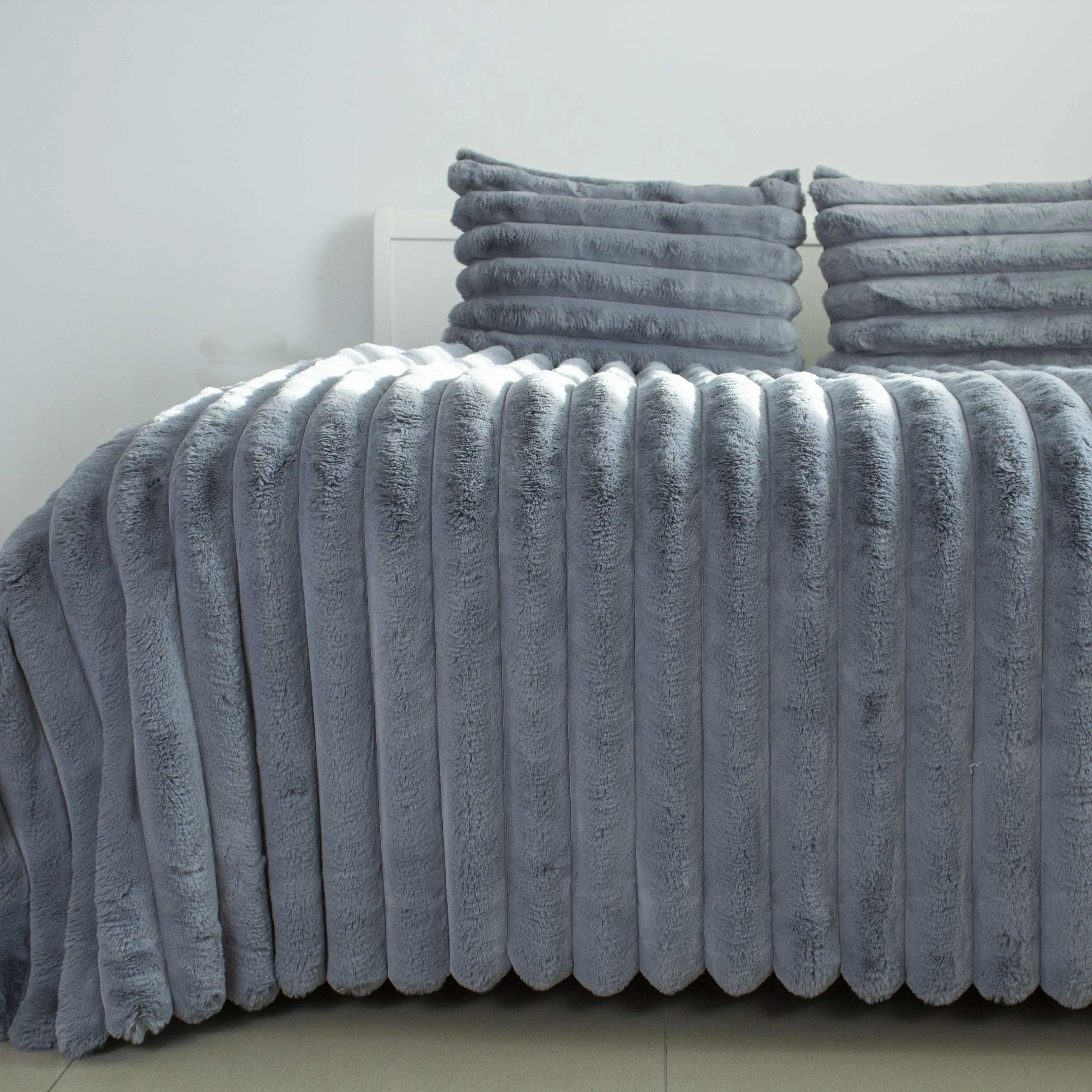 Покрывало ТЕП «PLUSH BLISS» серое, 240x260 - Фото 4