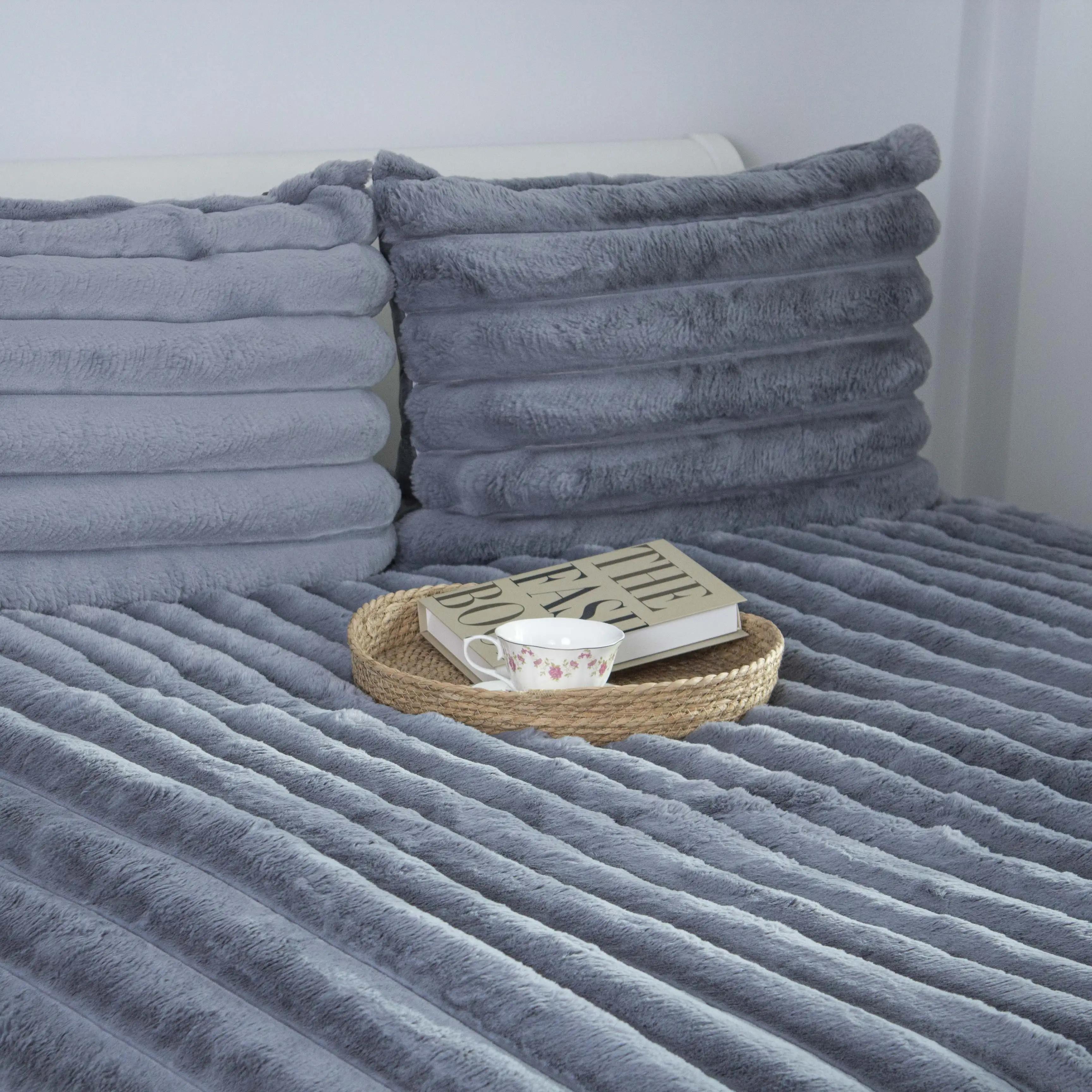 Покрывало ТЕП «PLUSH BLISS» серое, 240x260 - Фото 5