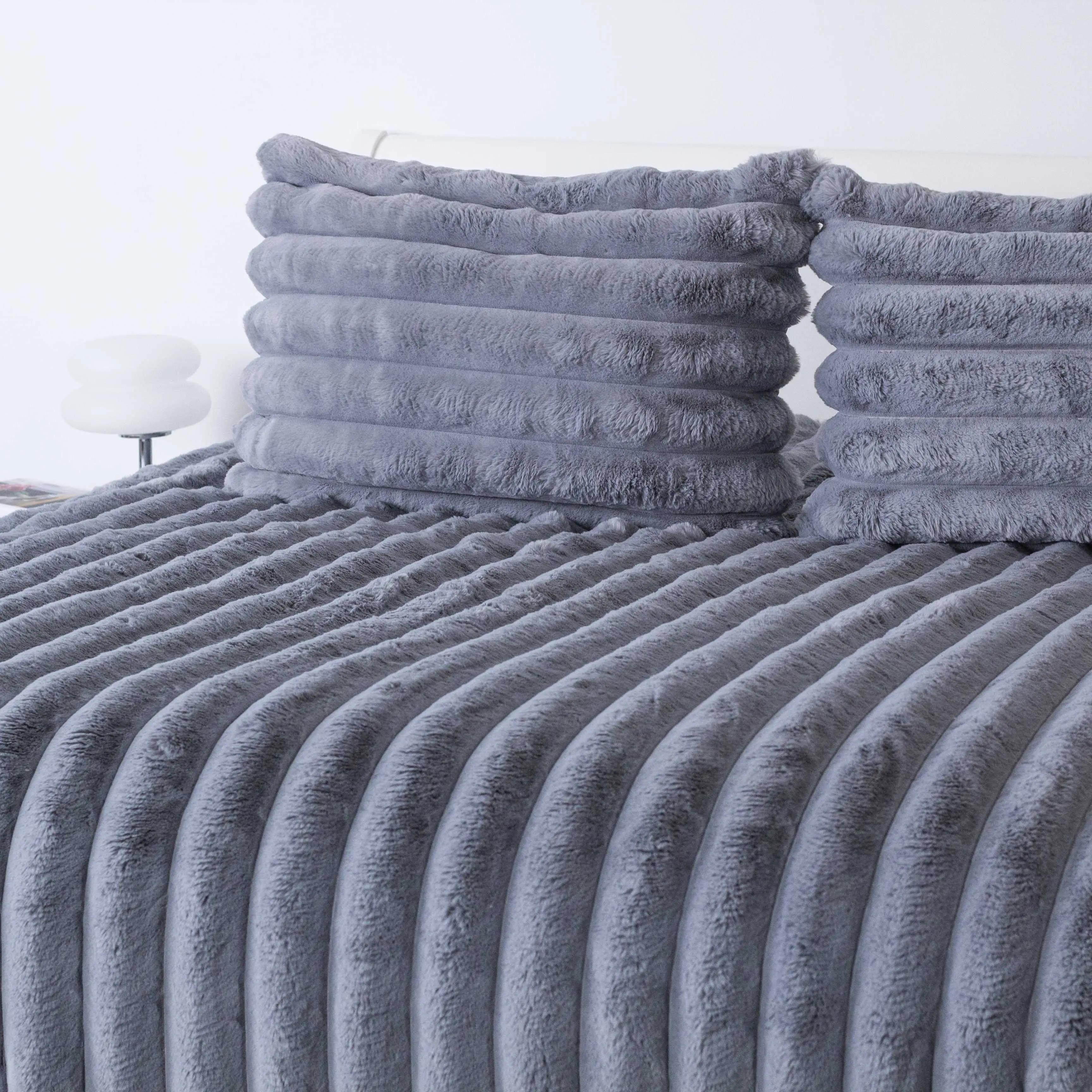 Покрывало ТЕП «PLUSH BLISS» серое, 240x260 - Фото 6