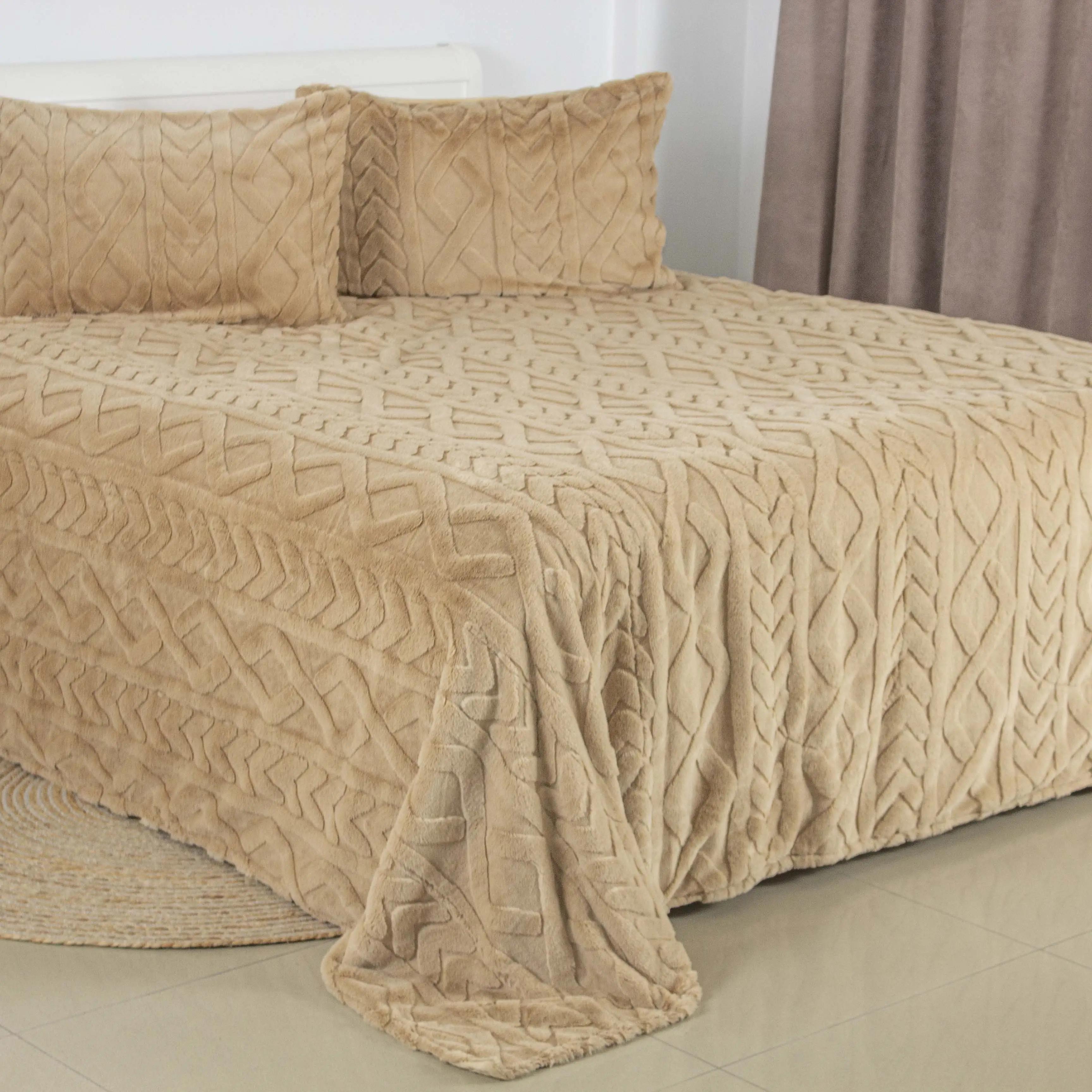 Покривало ТЕП "SOFT ANGORA" бежеве, 240x260 - Фото 6