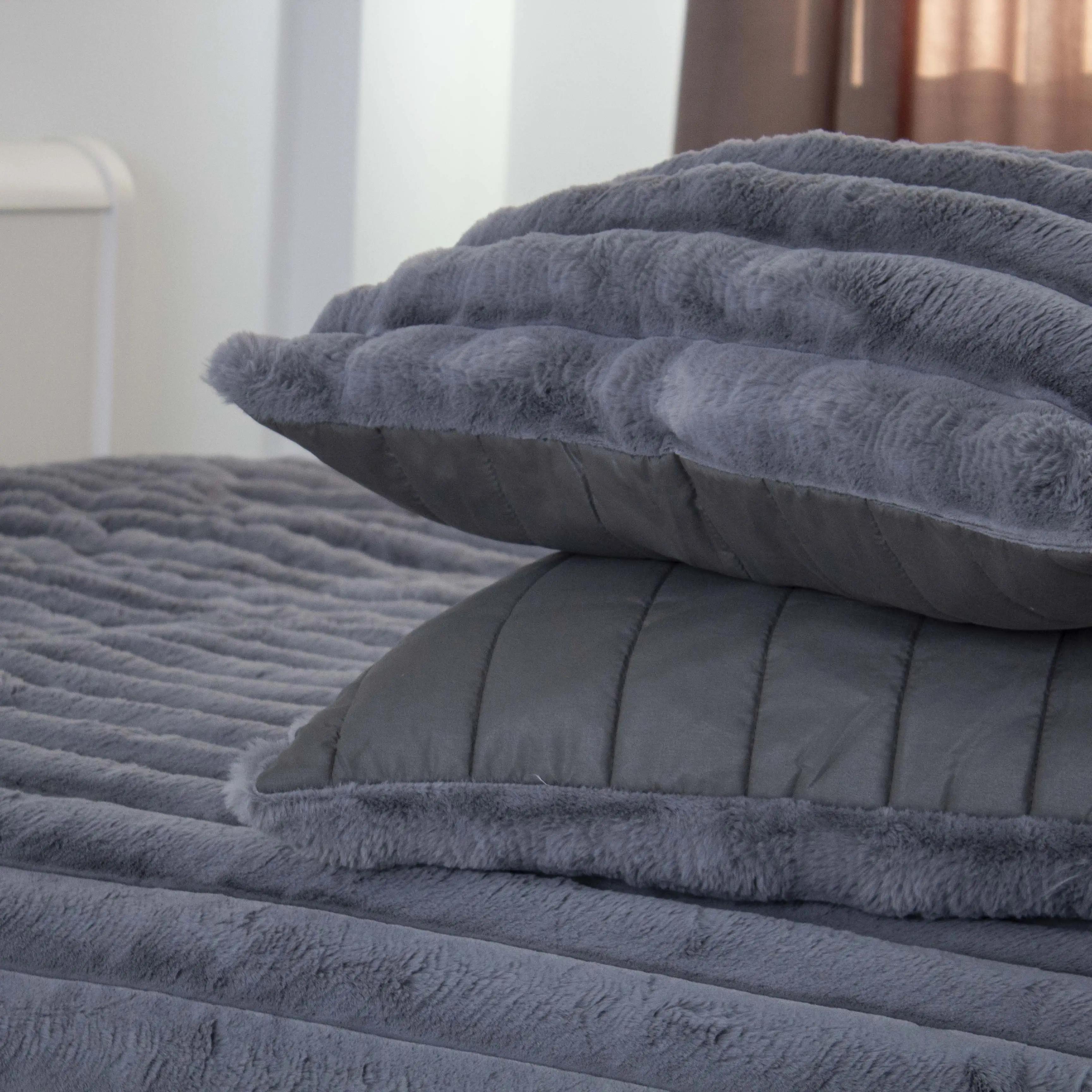 Bedspread TEP ‘PLUSH BLISS’ with pillowcases, grey, 240x260 - Photo 6