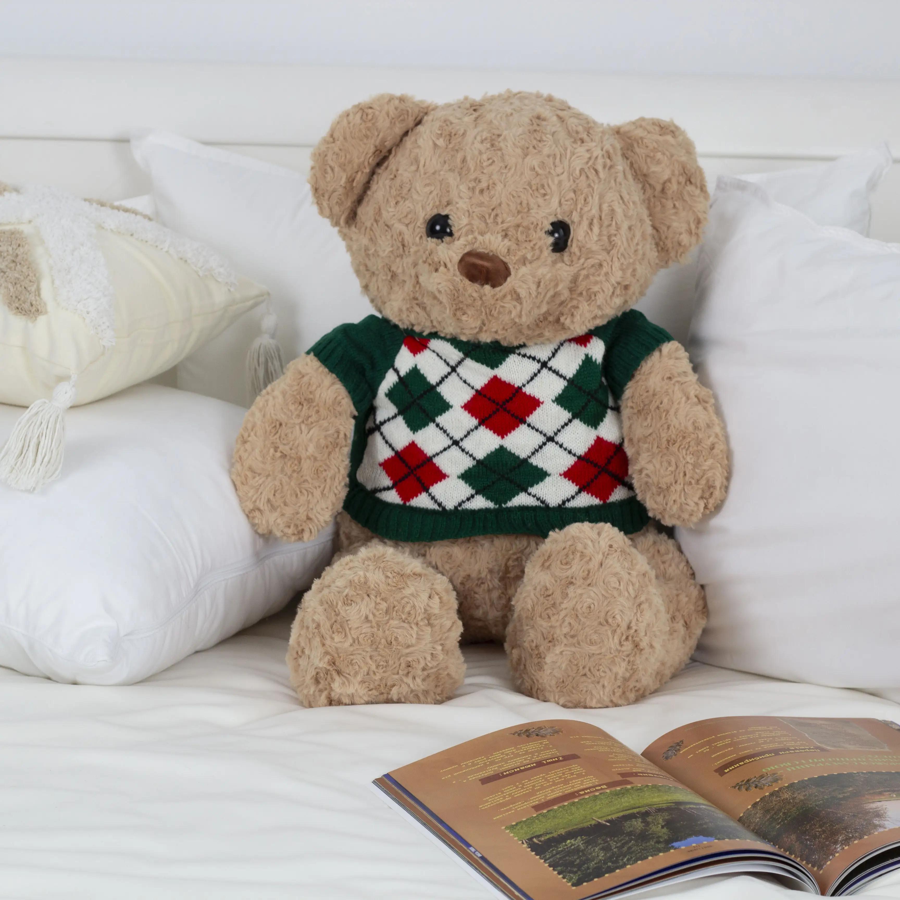 М'яка іграшка Ведмедик у зеленому светрі з пледом — Comfort Bear Set - Фото 2