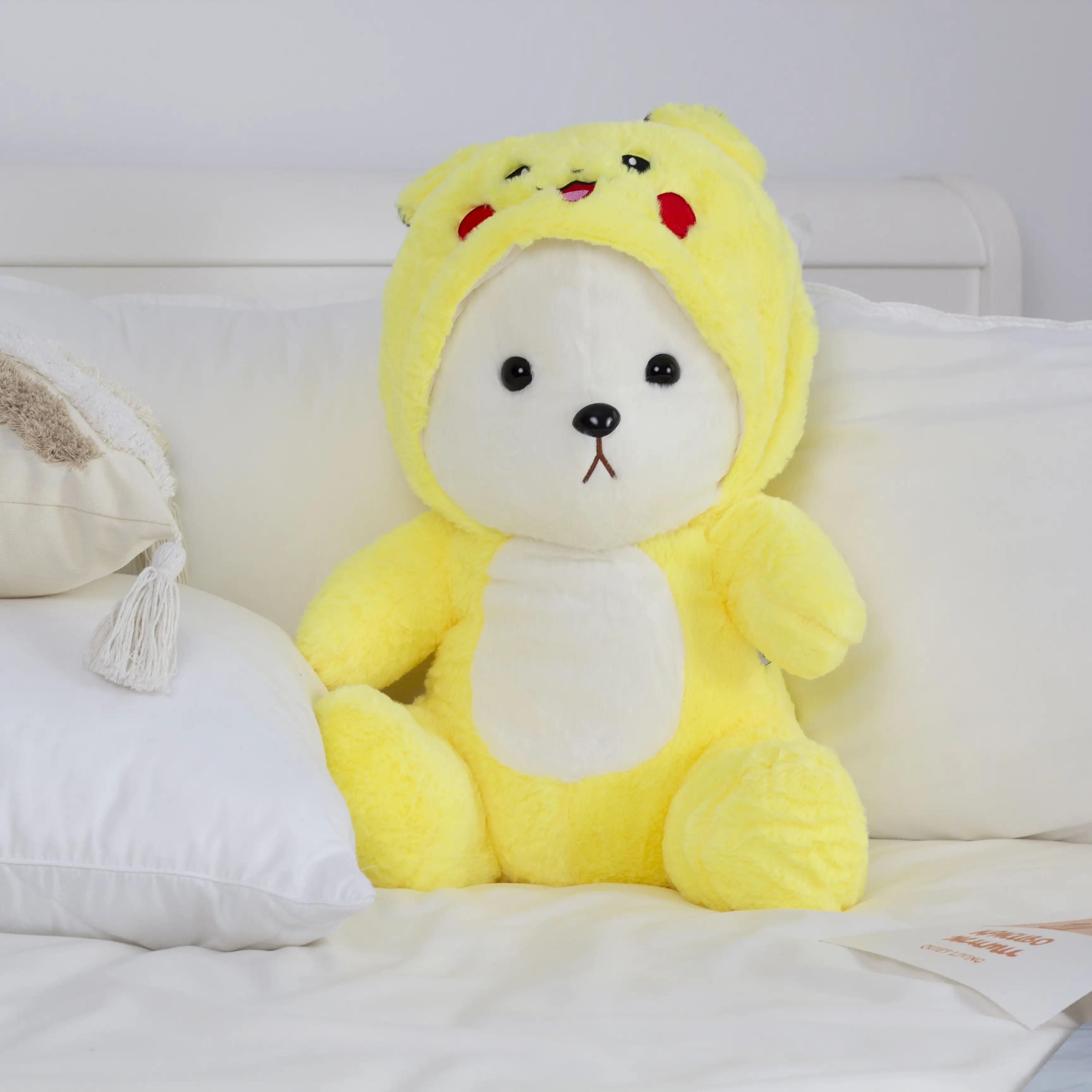 Мягкая игрушка Медвежонок Тедди в костюме Пикачу с пледом — Pikachu Teddy Practical Comfort Kit - Фото 2