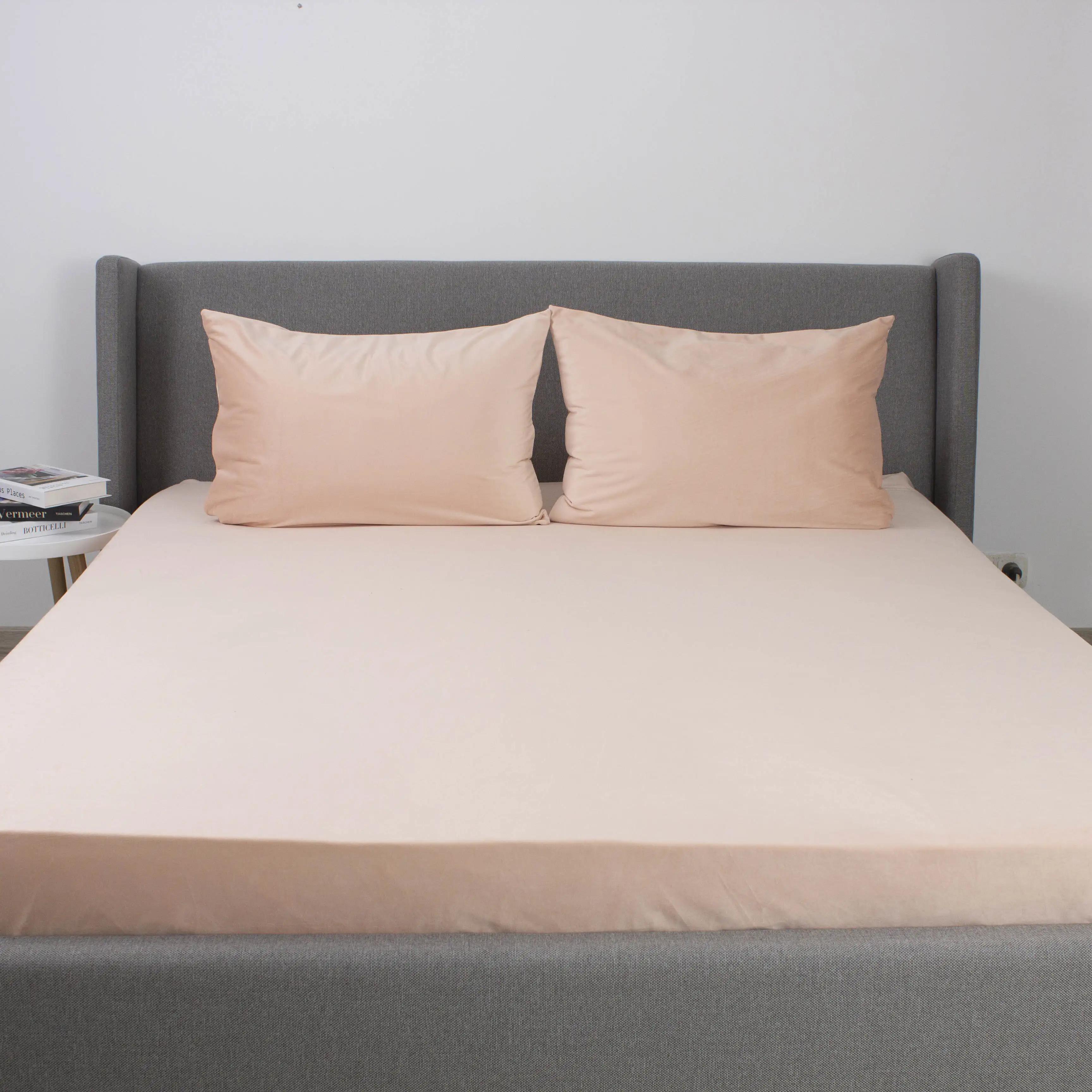 ПростыньТЕП "VELOUR" с резинкой пудровое, 180x200