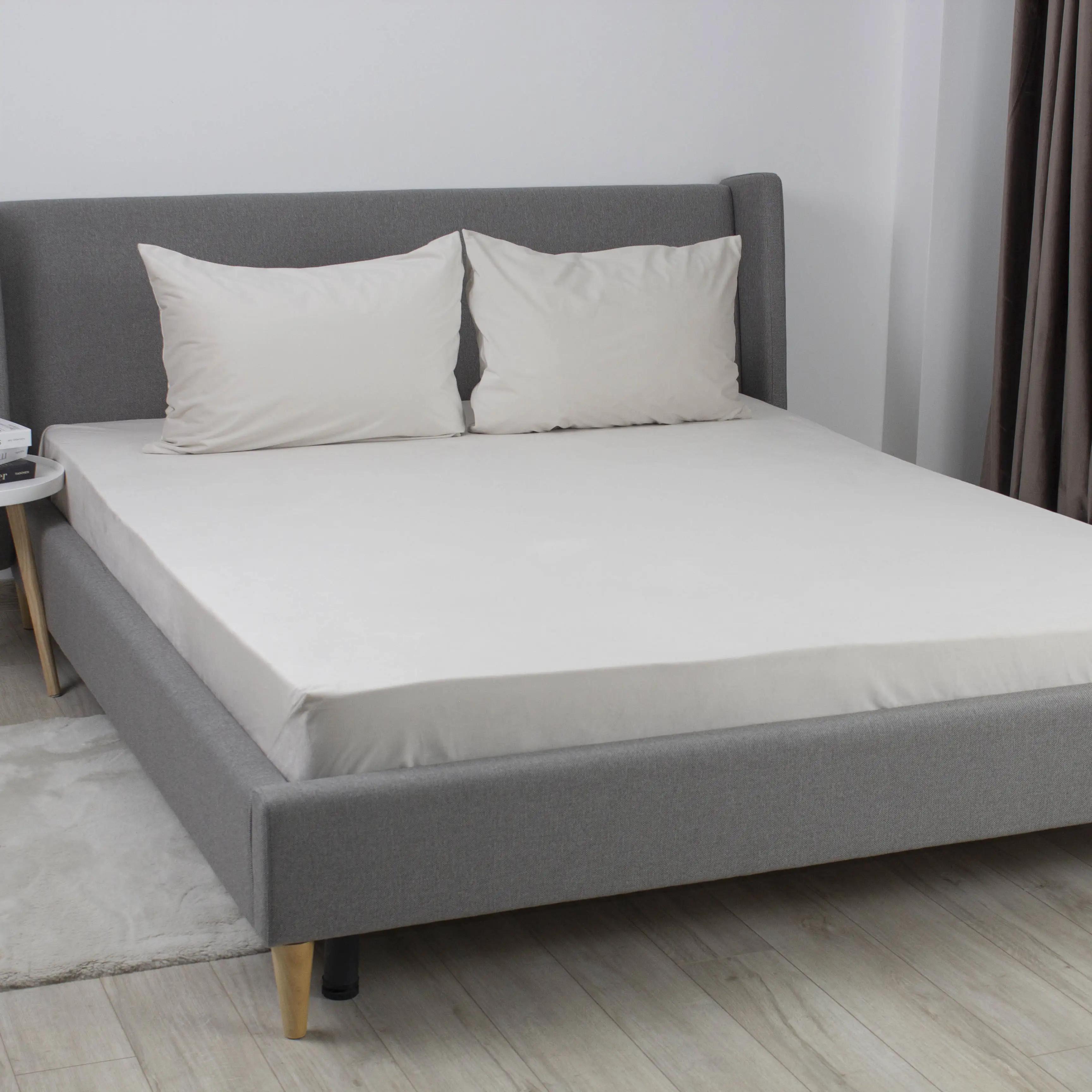 Sheet ТЕП VELOUR with an elastic band light grey, 160x200 - Photo 3