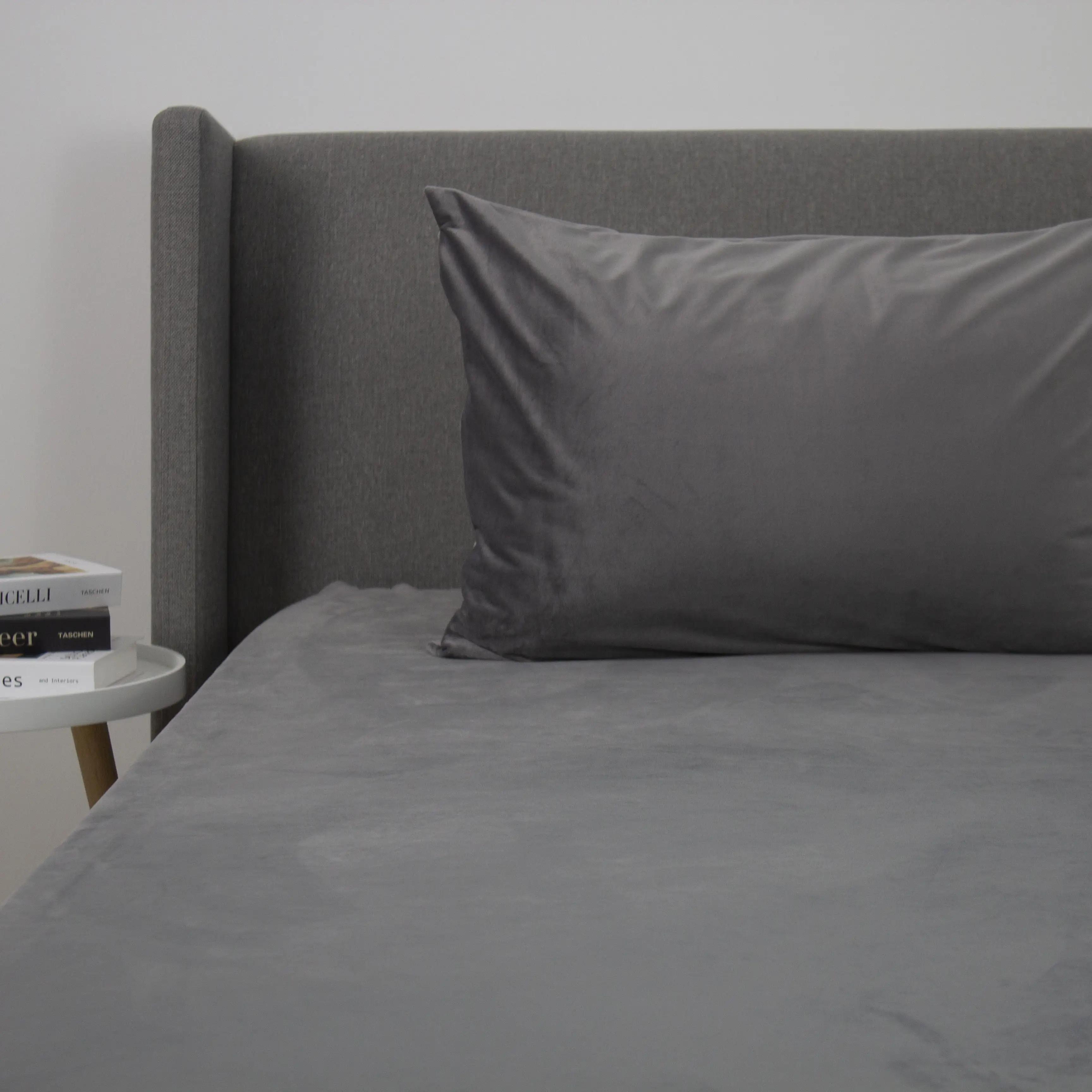 Простирадло ТЕП "VELOUR" з резинкою сіре, 160x200 - Фото 2