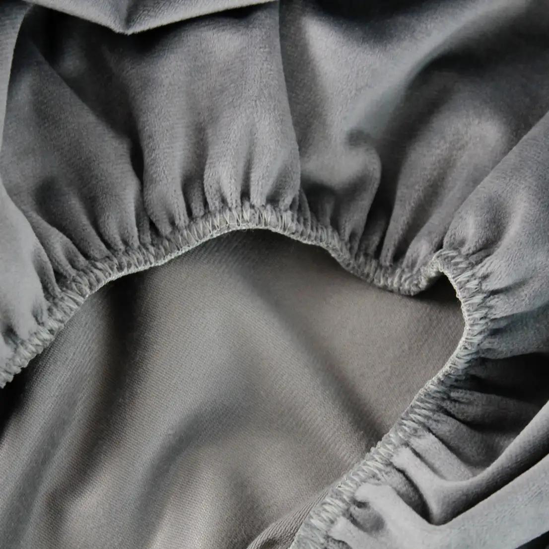 Простирадло ТЕП "VELOUR" з резинкою сіре, 160x200 - Фото 6