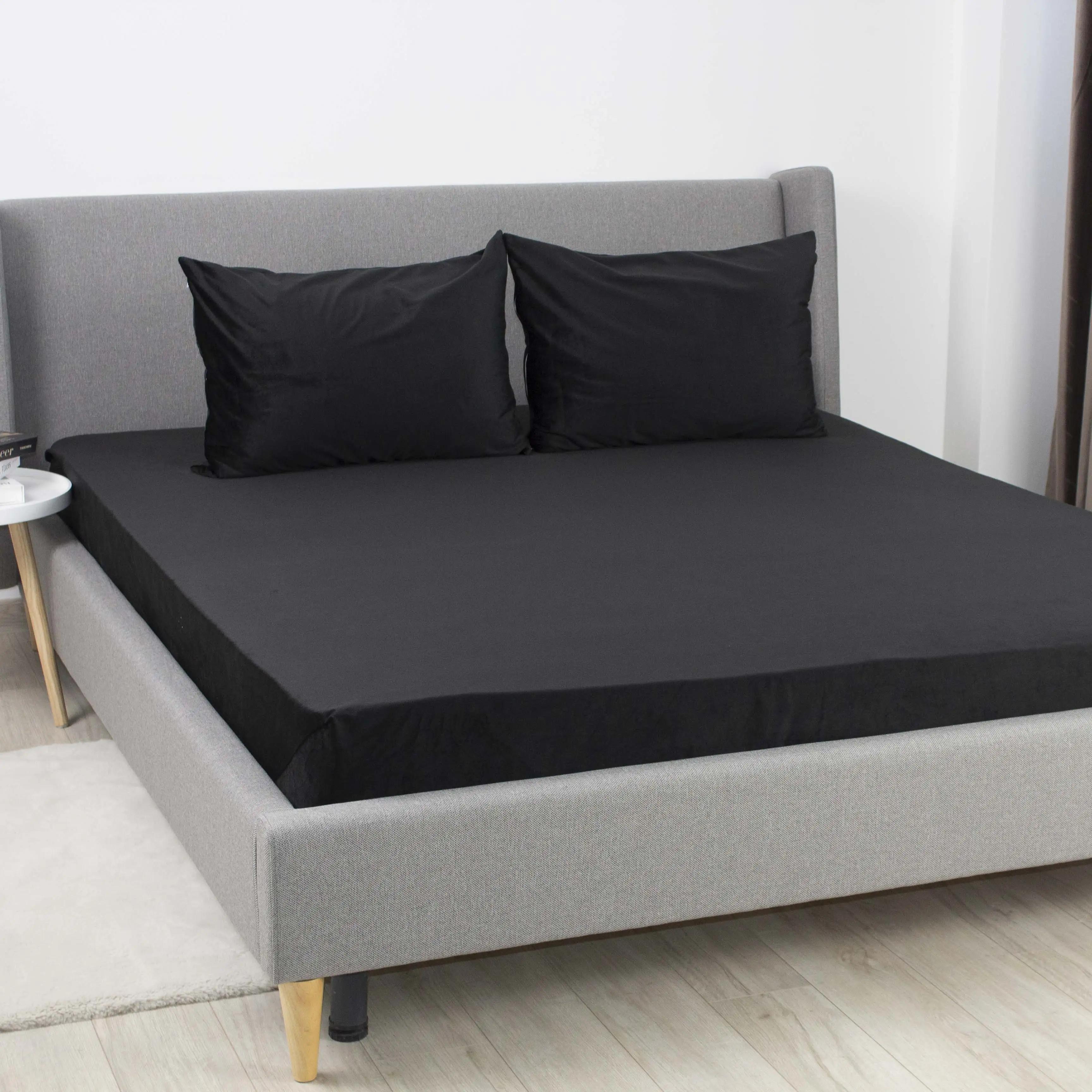 Простирадло ТЕП "VELOUR" з резинкою чорне, 160x200 - Фото 2