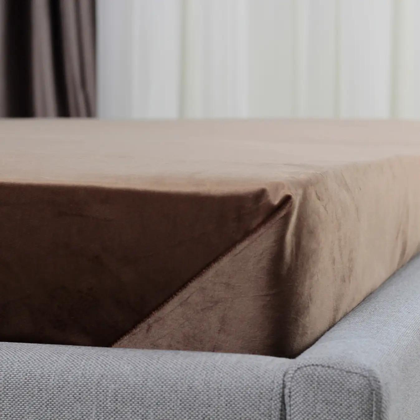 ПростыньТЕП "VELOUR" с резинкой шоколадная, 160x200 - Фото 5