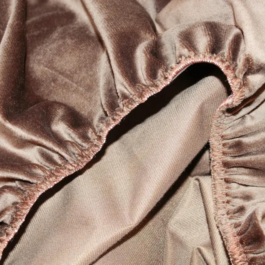 ПростыньТЕП "VELOUR" с резинкой шоколадная, 160x200 - Фото 6