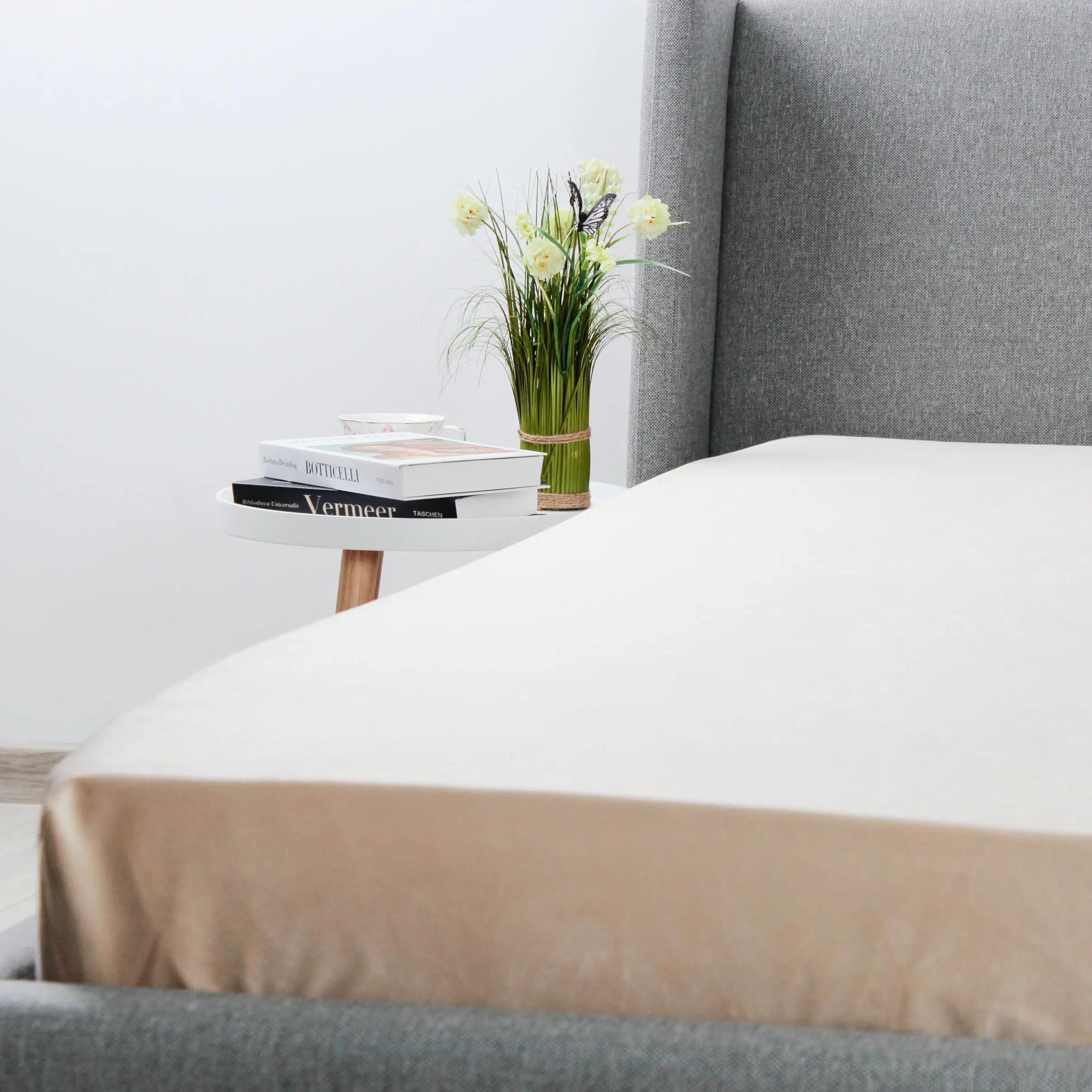 Sheet ТЕП VELOUR with an elastic band beige, 160x200 - Photo 6