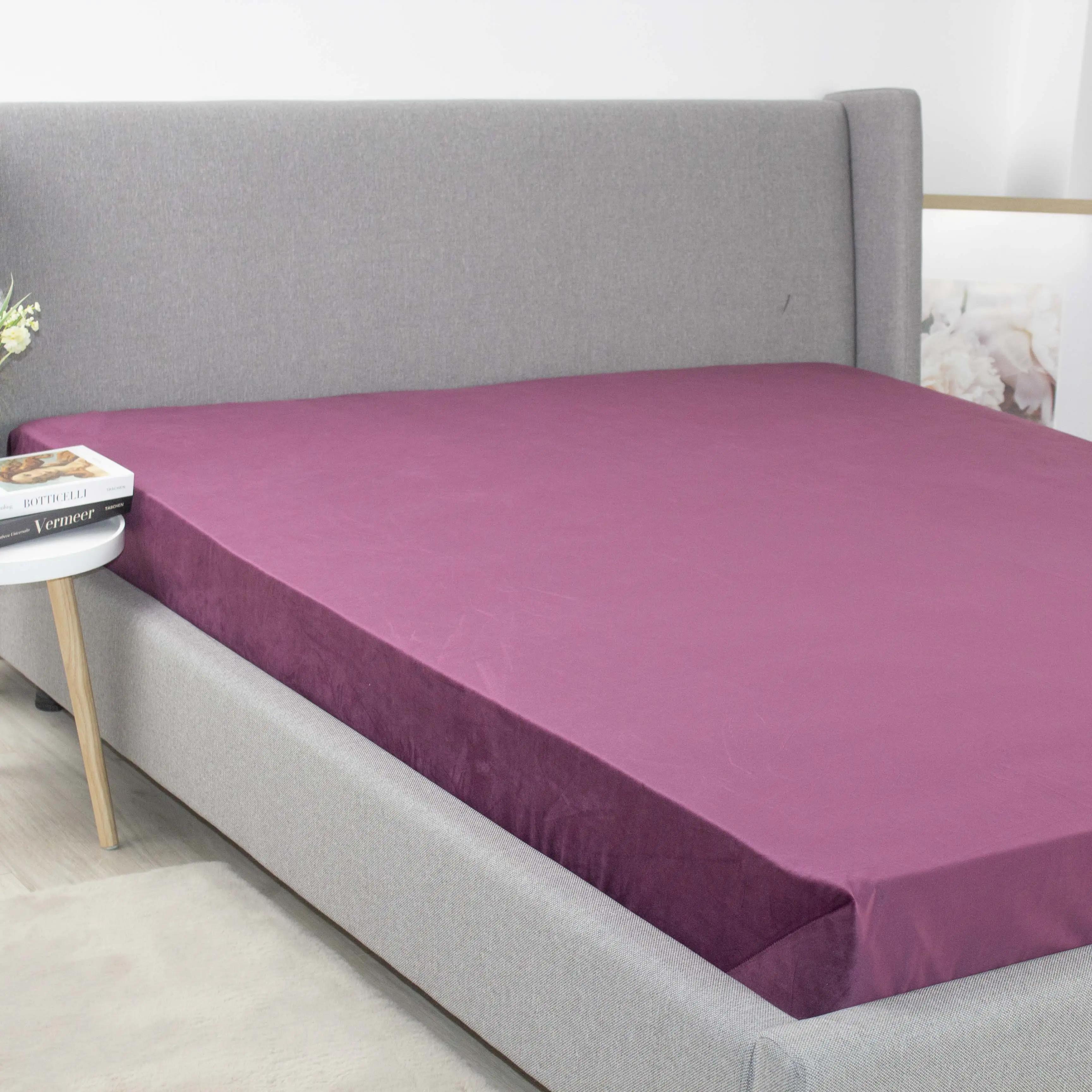 Простирадло ТЕП "VELOUR" з резинкою бордове - Фото 4