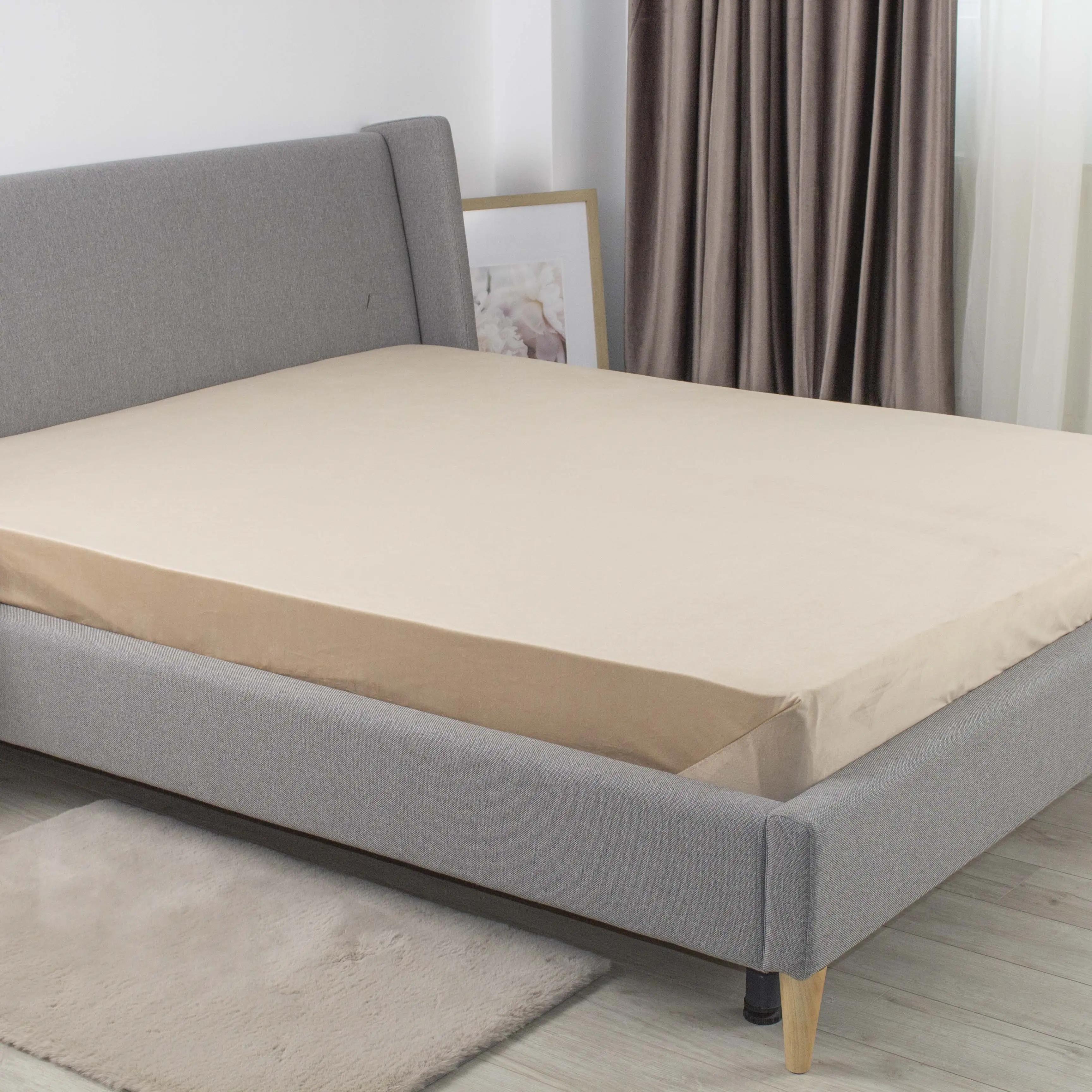 Простирадло ТЕП "VELOUR" з резинкою золотий беж, 160x200 - Фото 2