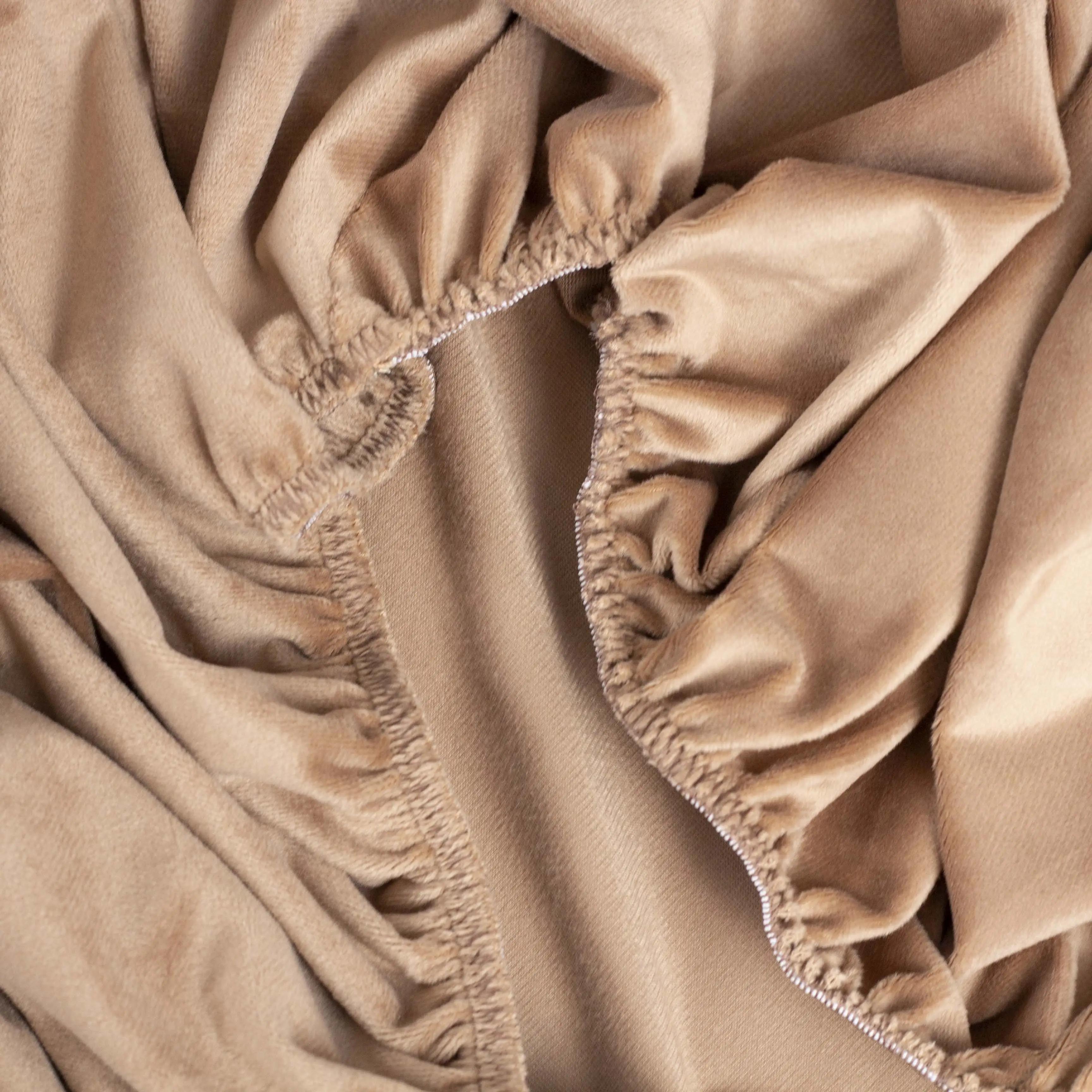 Sheet ТЕП VELOUR with an elastic band cappuccino, 180x200 - Photo 6