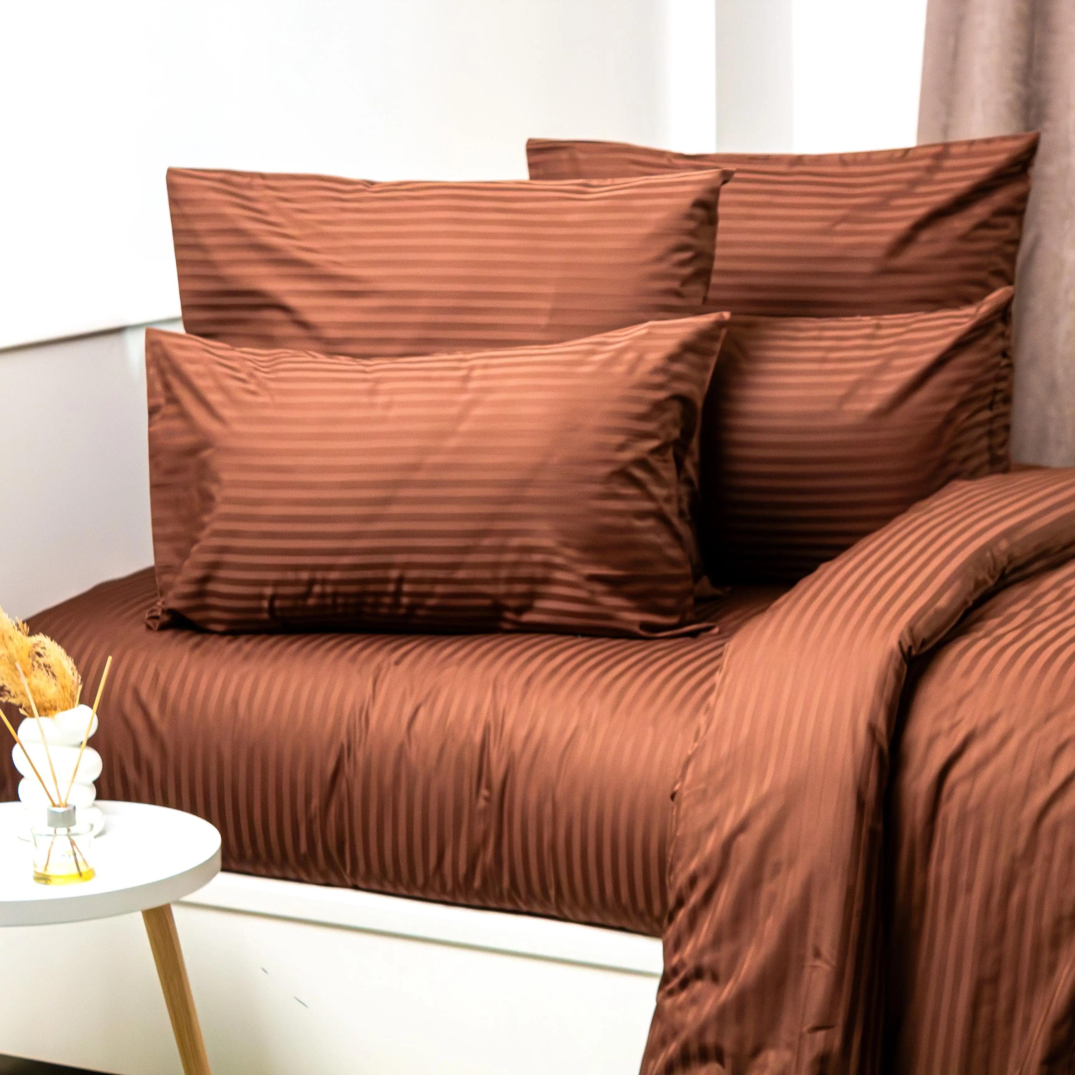 Комплект постільної білизни ТЕП "СТРАЙП САТИН PREMIUM" Macchiato, євро - Фото 3