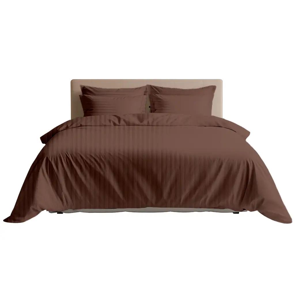 Bedding Set TEP "STRIPE SATIN PREMIUM" Chocolate