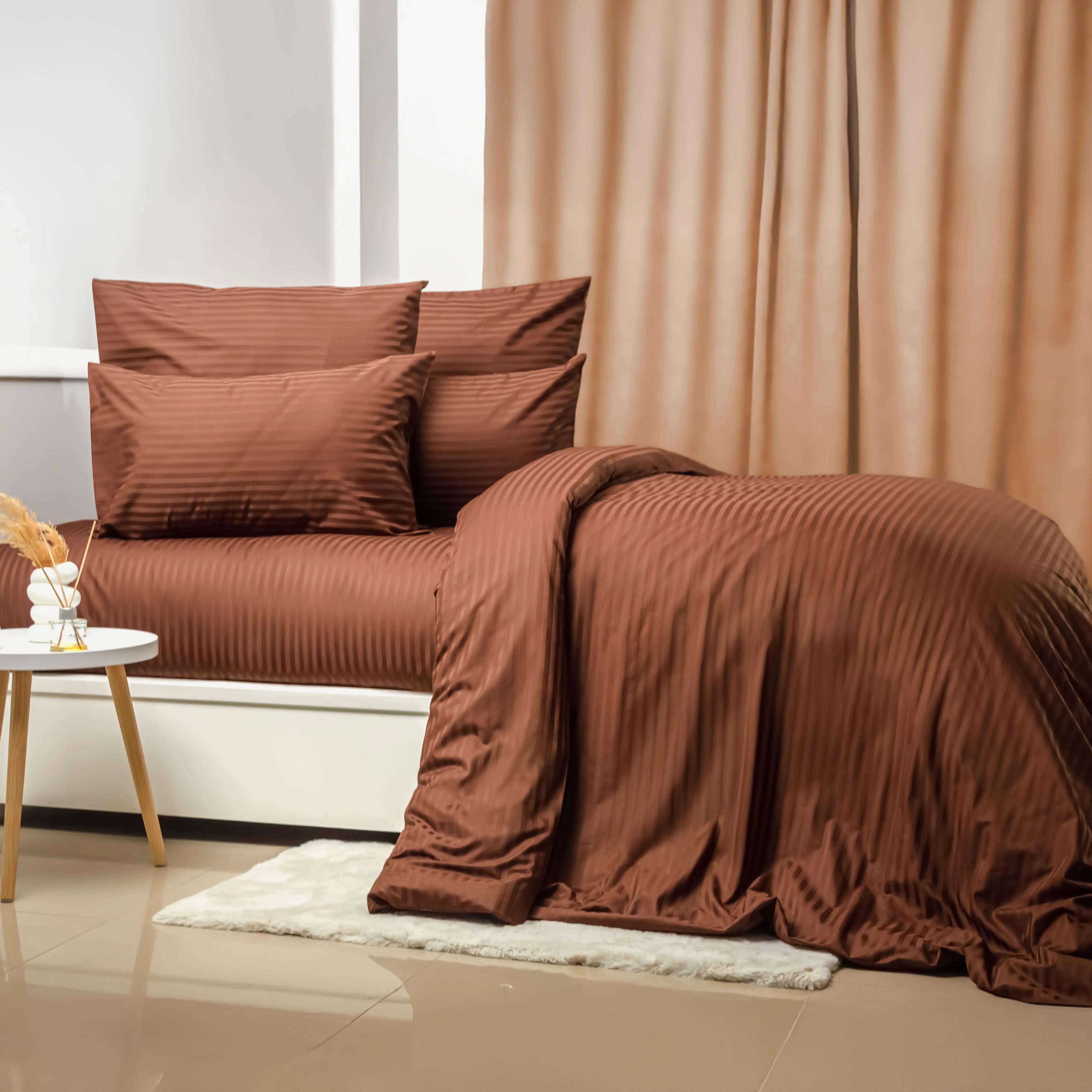 Bedding Set TEP "STRIPE SATIN PREMIUM" Chocolate, euro - Photo 2
