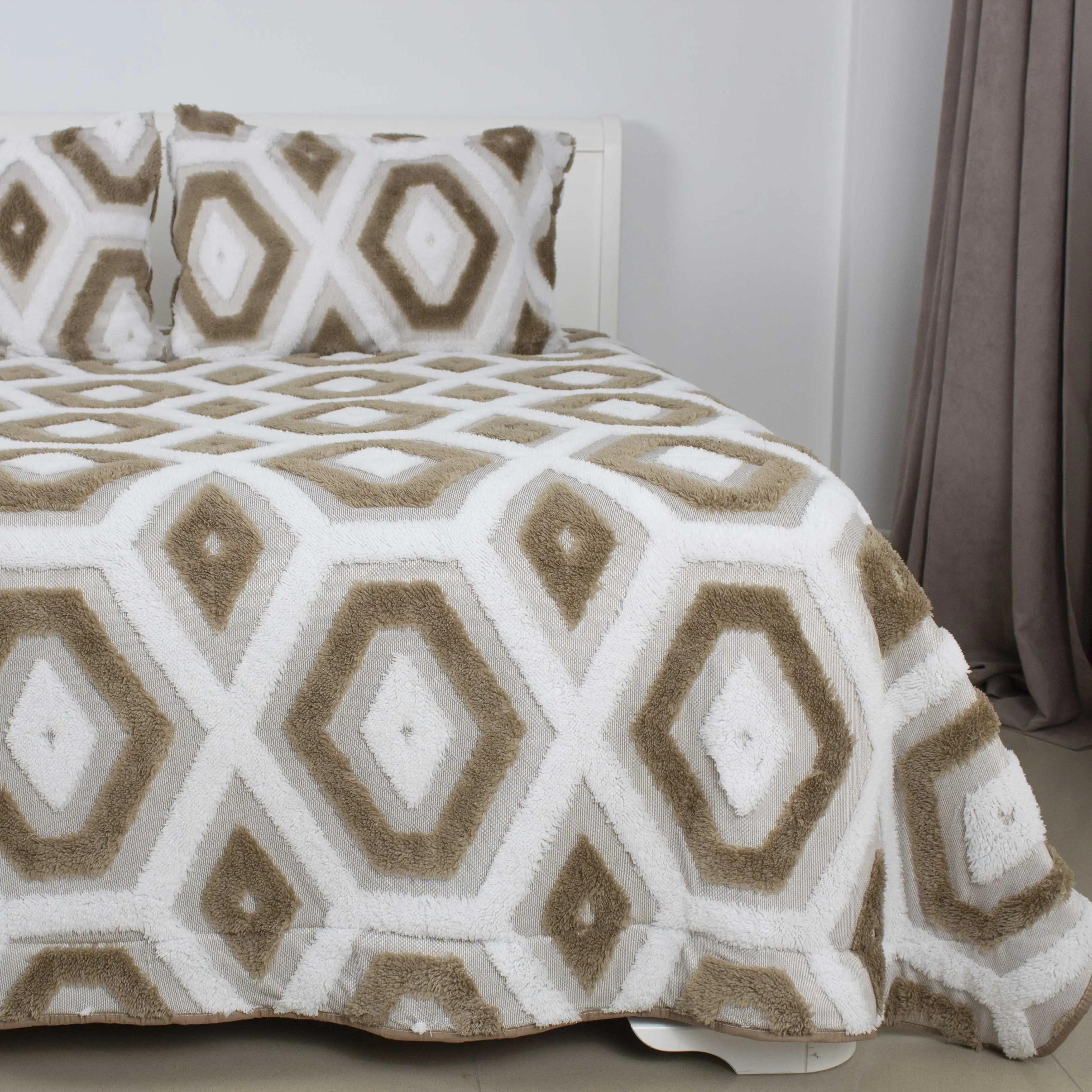Bedspread TEP "Boho" beige rhombus, 220x240 - Photo 2
