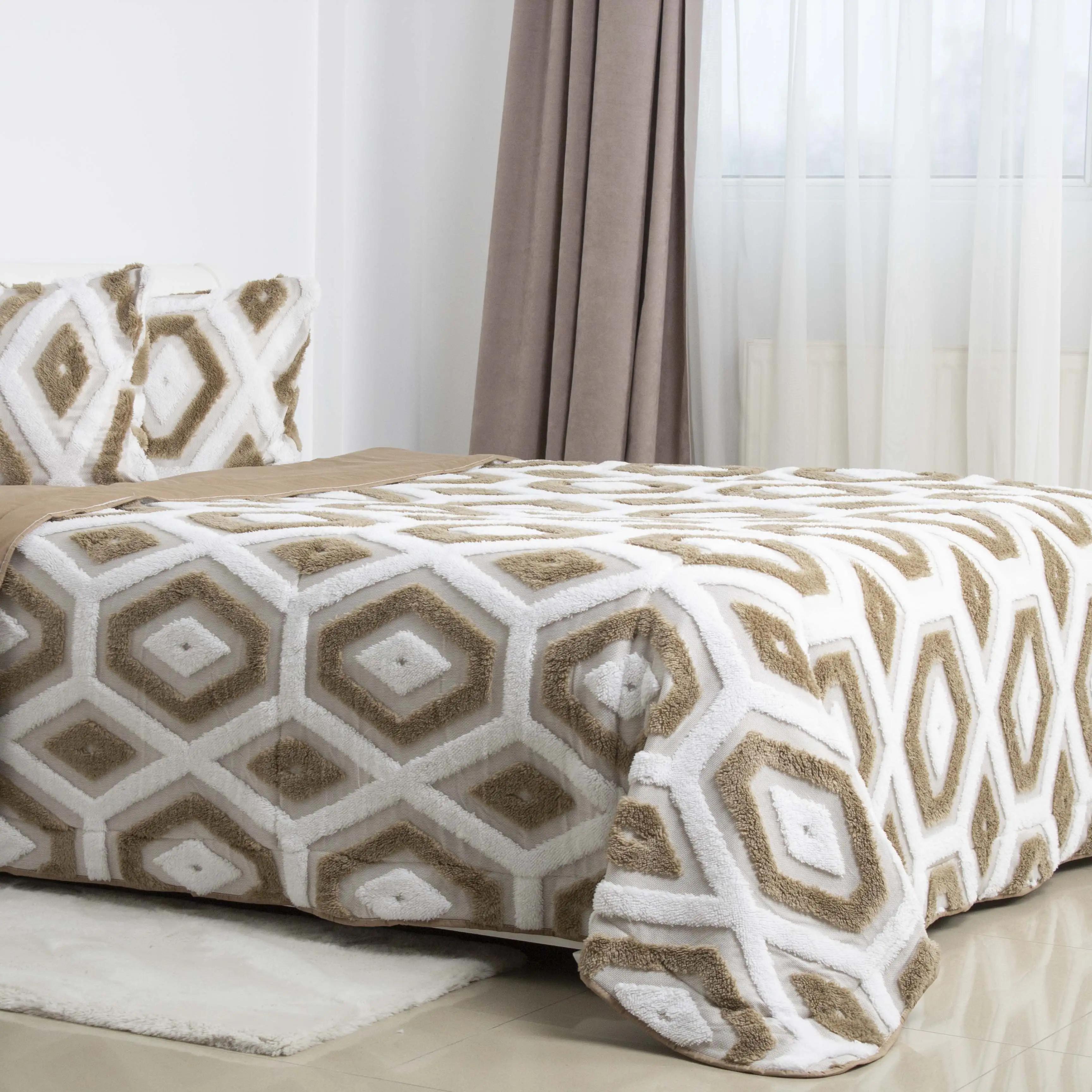 Bedspread TEP "Boho" beige rhombus, 220x240 - Photo 3