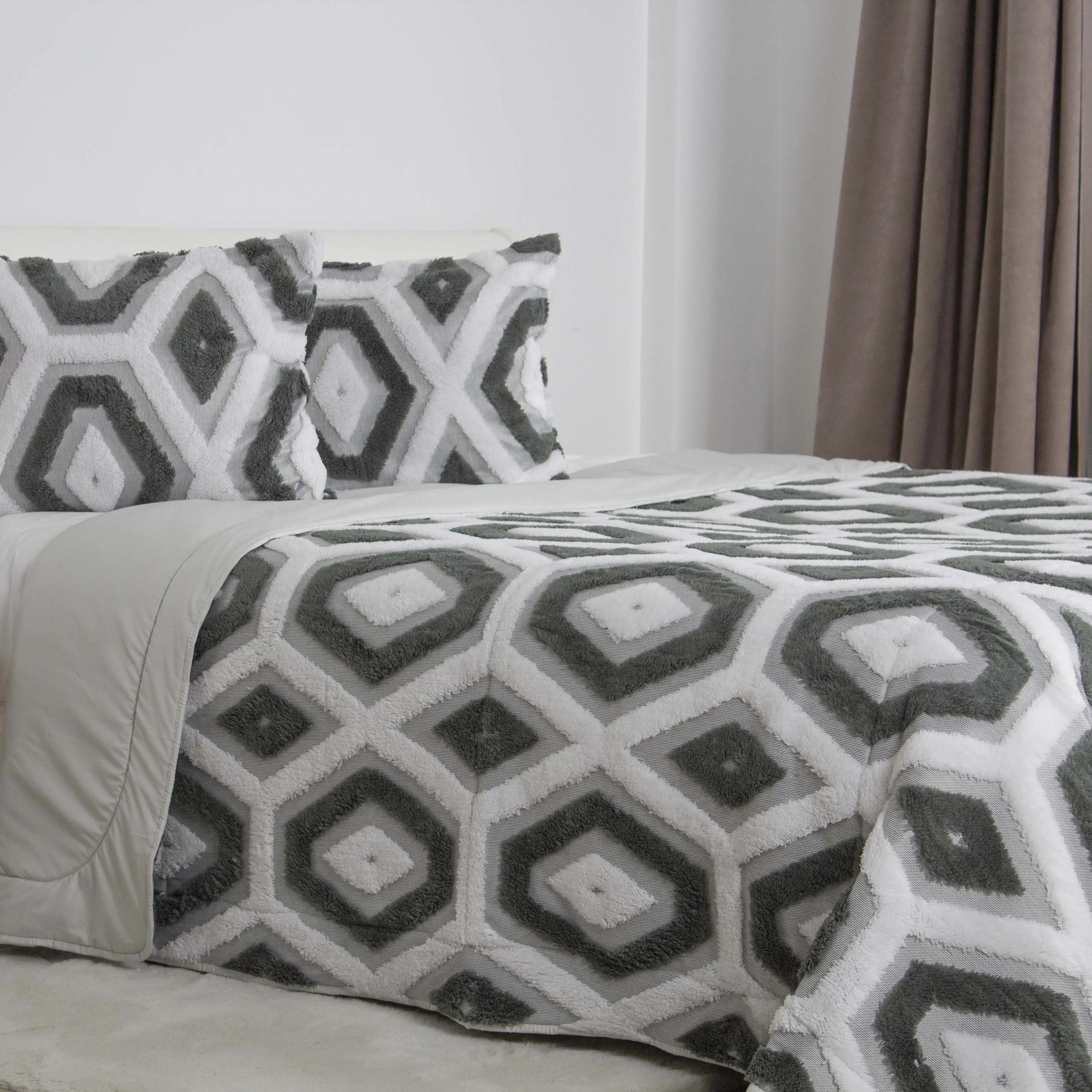 Bedspread TEP "Boho" grey rhombus, 220x240 - Photo 4