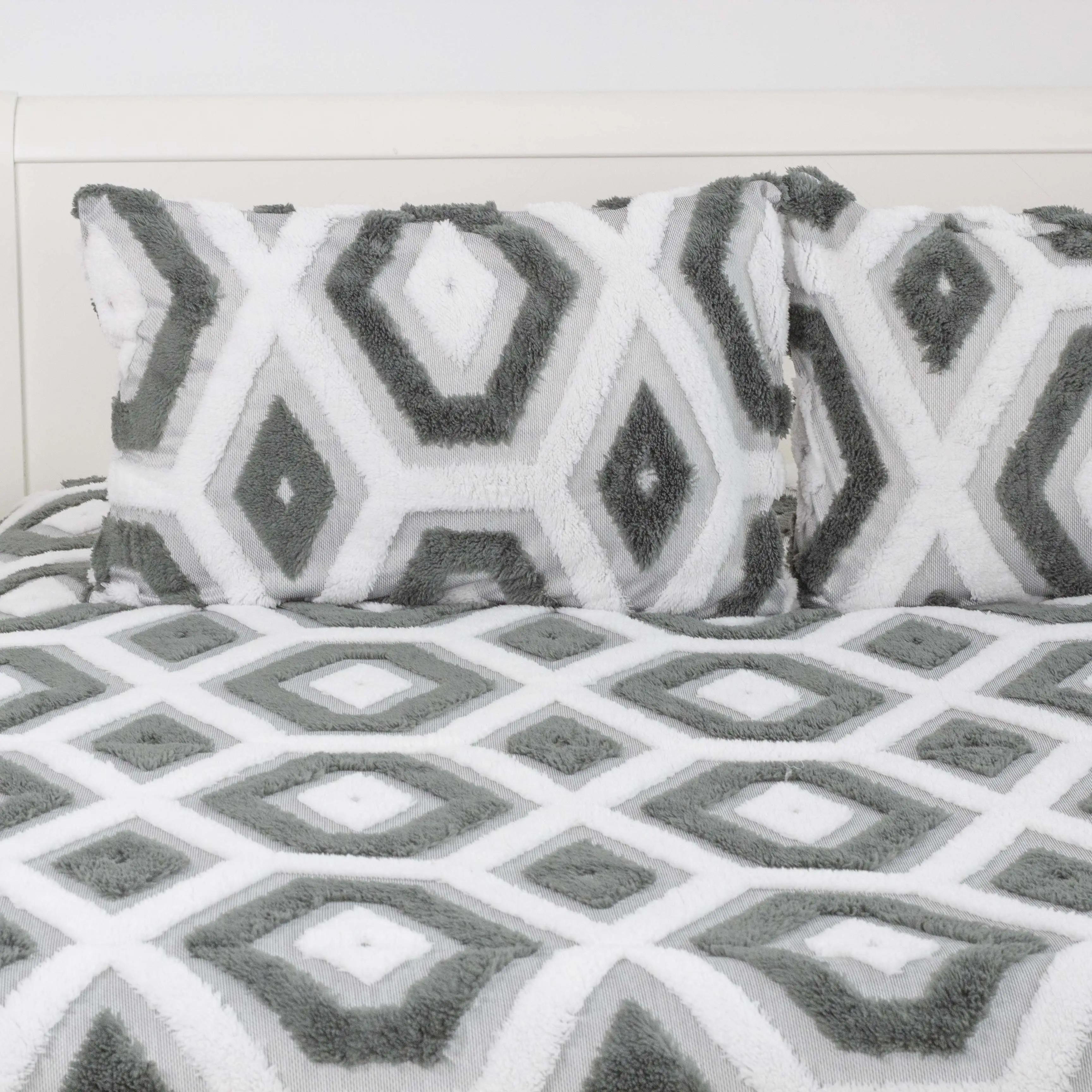 Bedspread TEP "Boho" grey rhombus, 220x240 - Photo 6