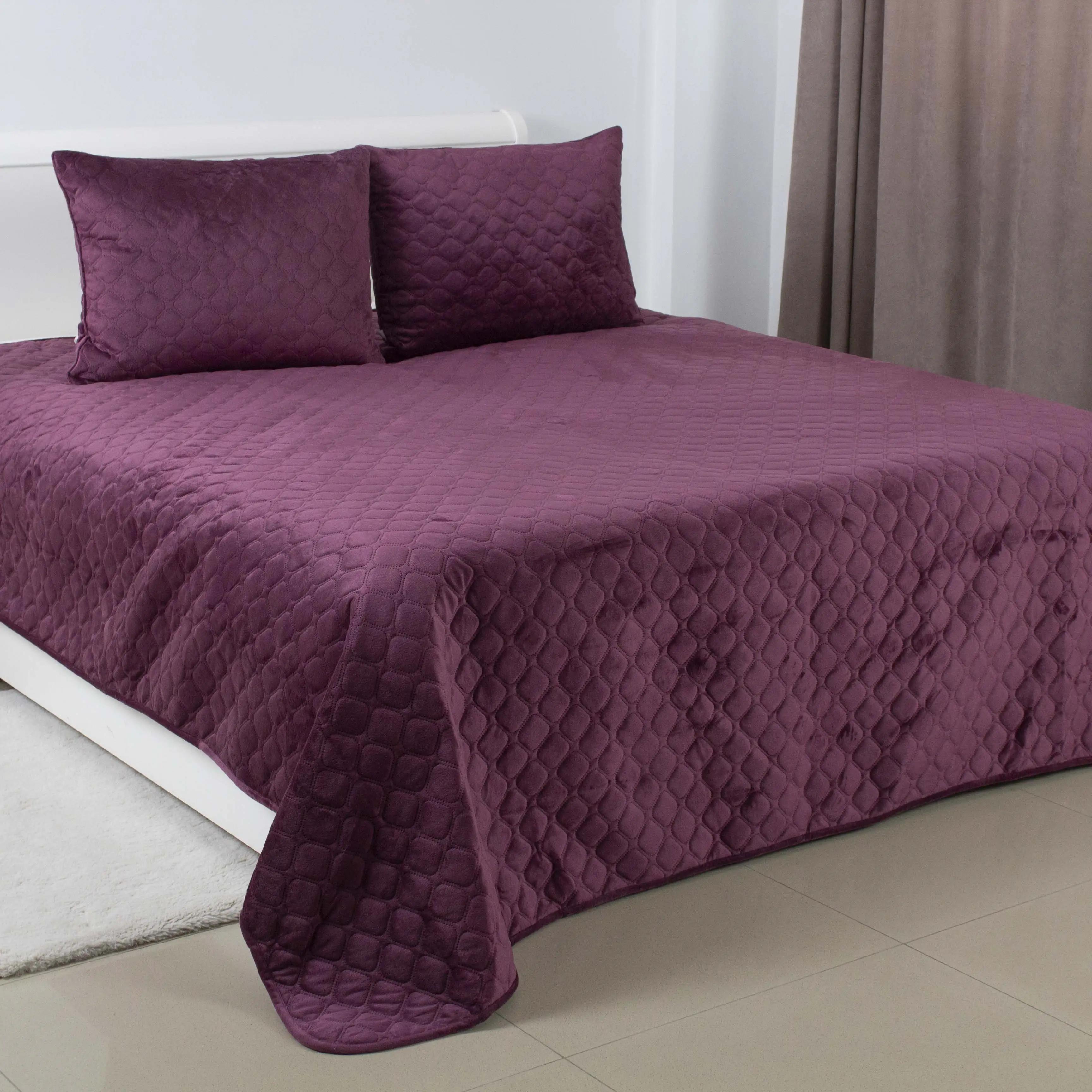 Покривало ТЕП "VELOUR" Бордовий, 220x240 - Фото 3