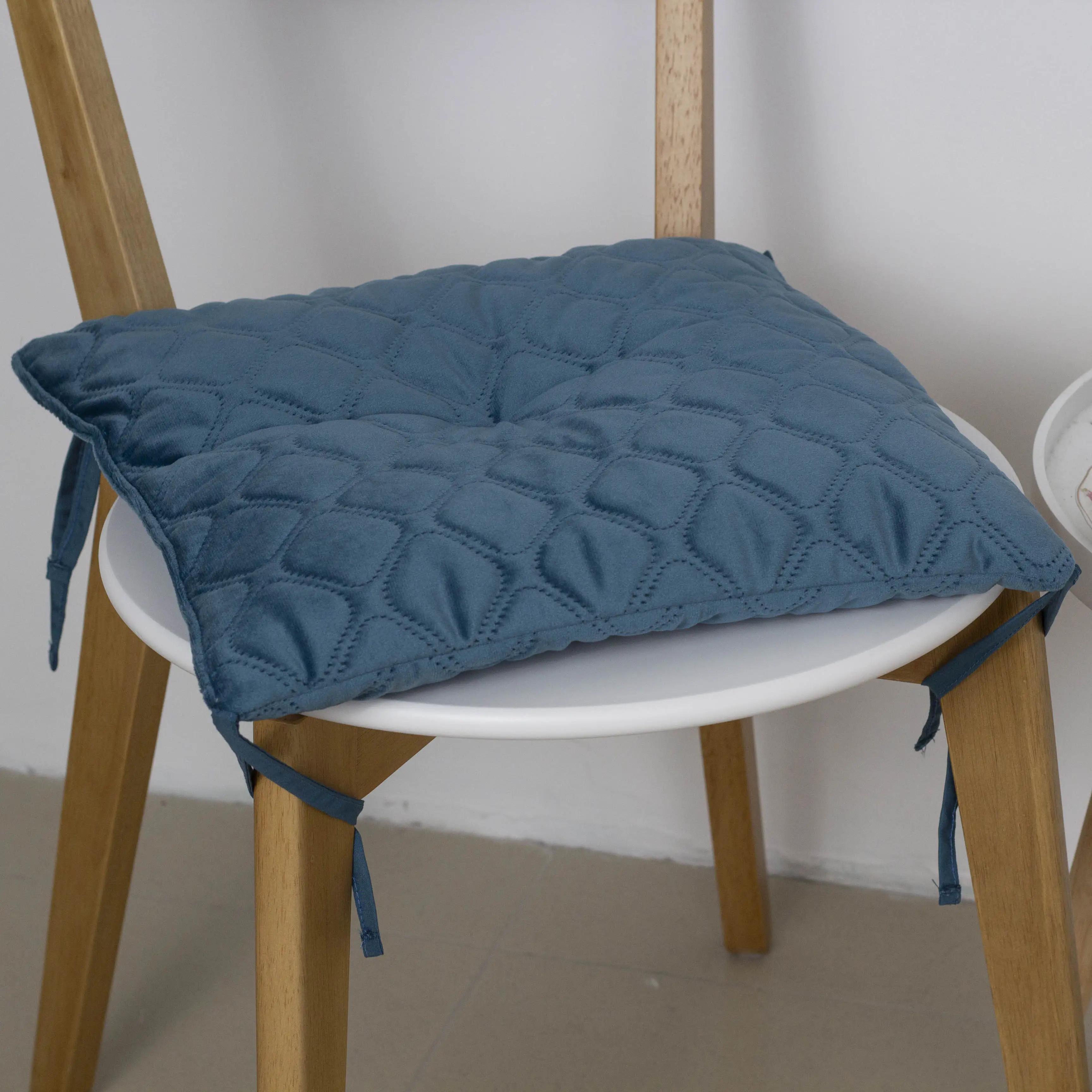 Подушка на стул ТЕП «VELURE» 40*40 см синий