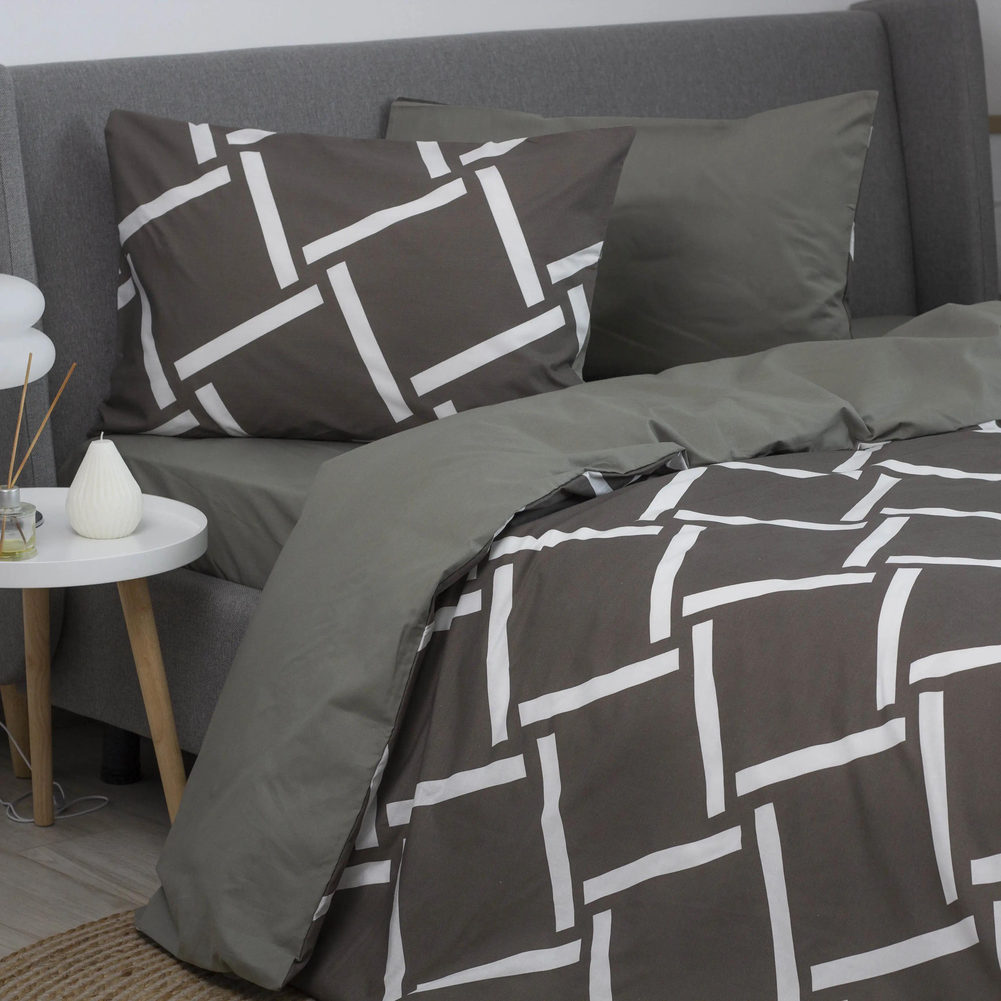 Bed Linen Set ТЕП «Happy Sleep» Khaki Angles, two-bedroom - Photo 2