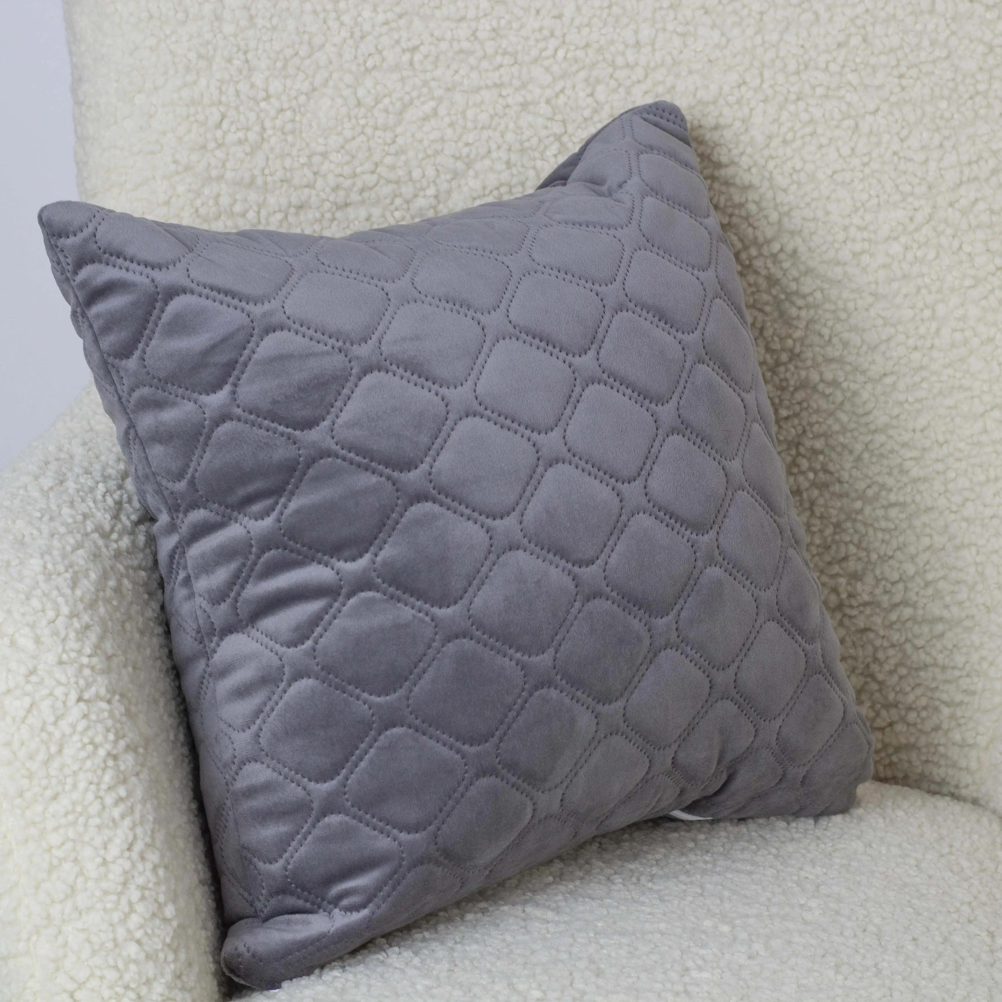 Наволочка декоративна ТЕП "VELOUR" 45*45 см з замком Сірий, 45x45