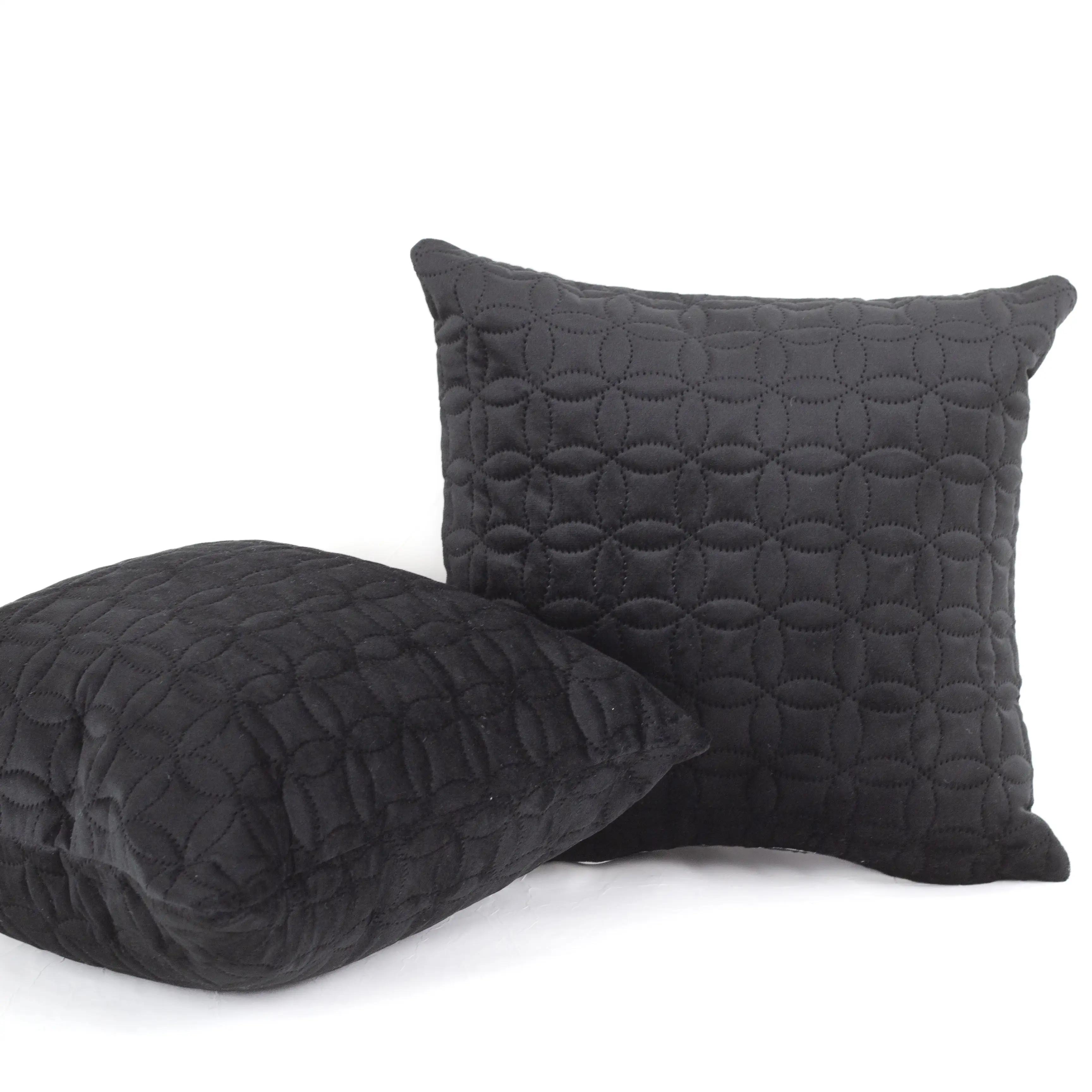 Наволочка декоративна ТЕП "VELOUR" 45*45 см з замком Чорний/Мозаїка, 45x45 - Фото 2