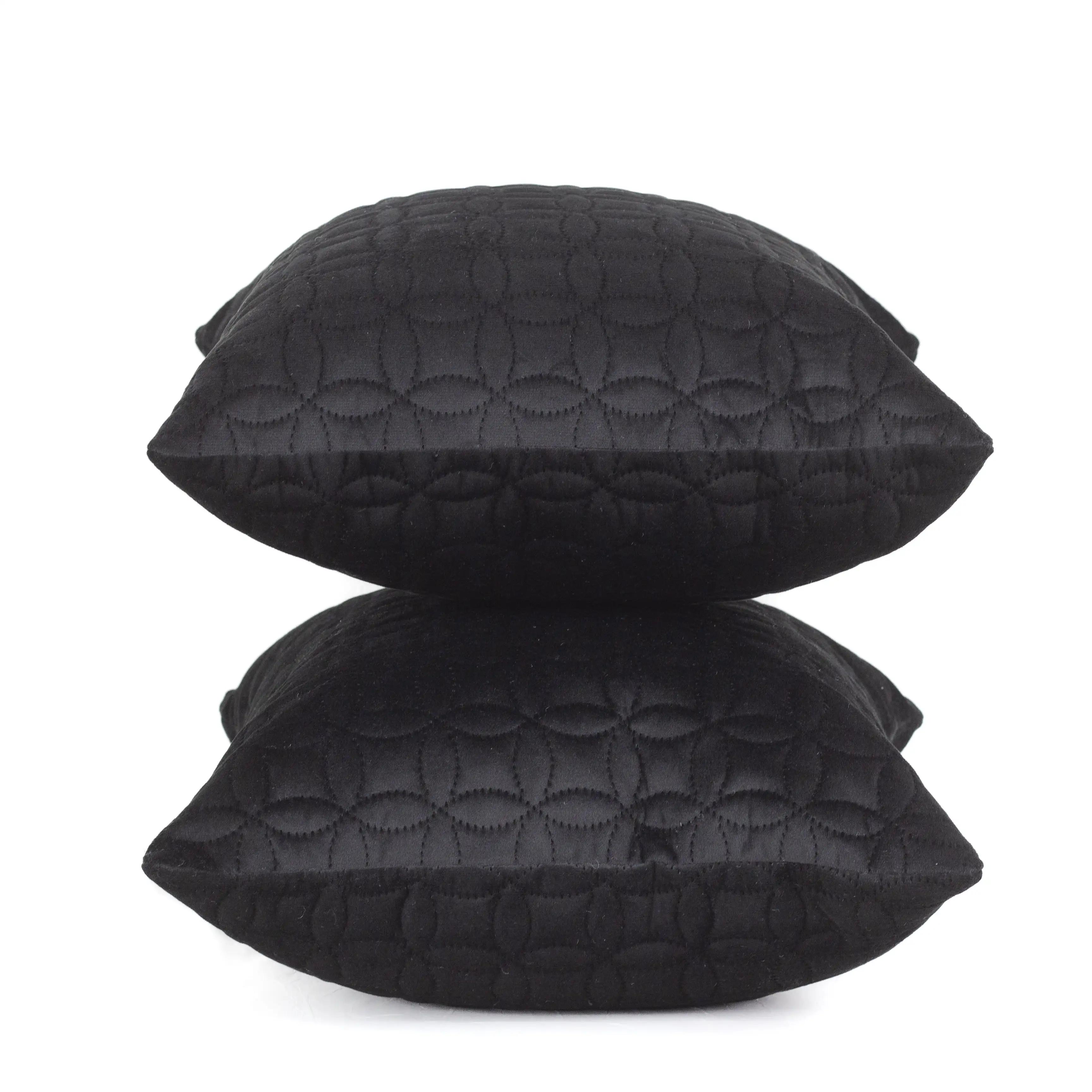 Наволочка декоративна ТЕП "VELOUR" 45*45 см з замком Чорний/Мозаїка, 45x45 - Фото 3