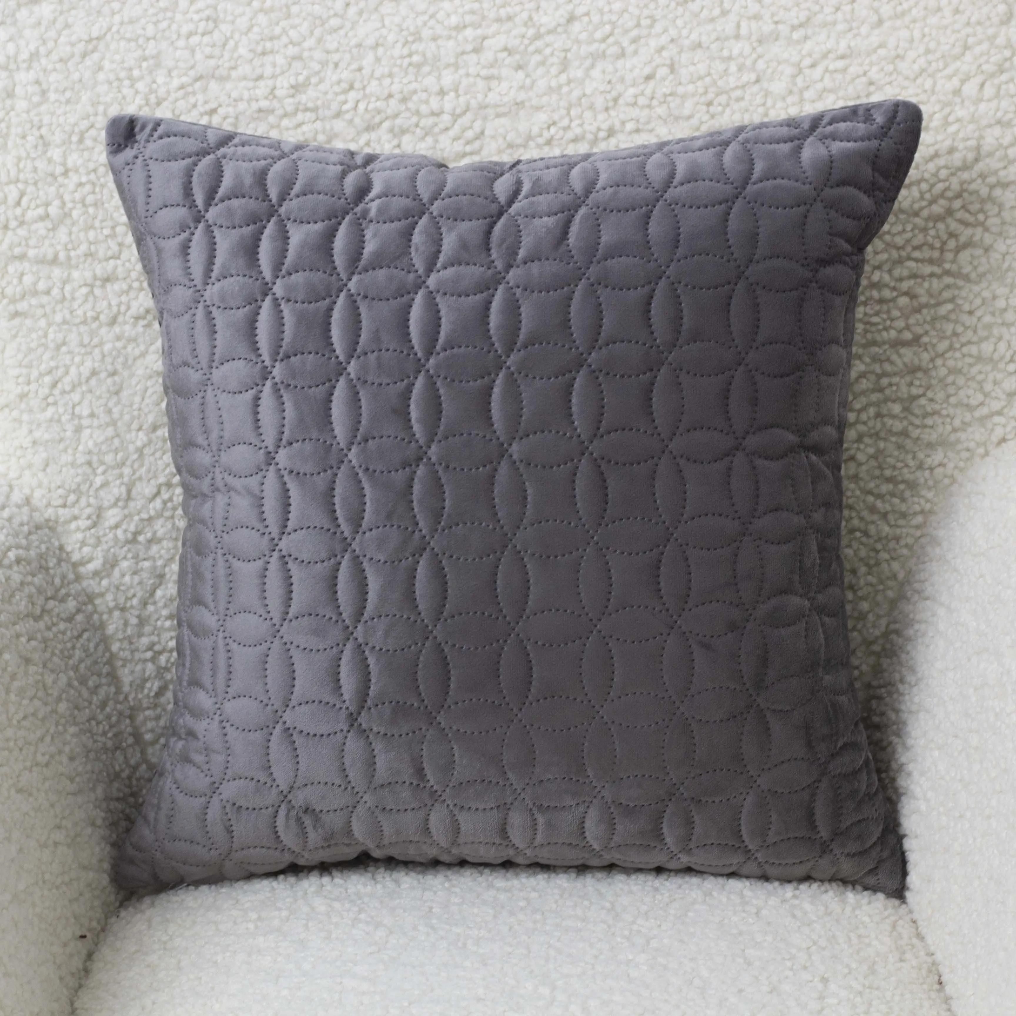 Наволочка декоративная ТЕП "VELOUR" 45*45 см с замком Серый/Мозаика, 45x45
