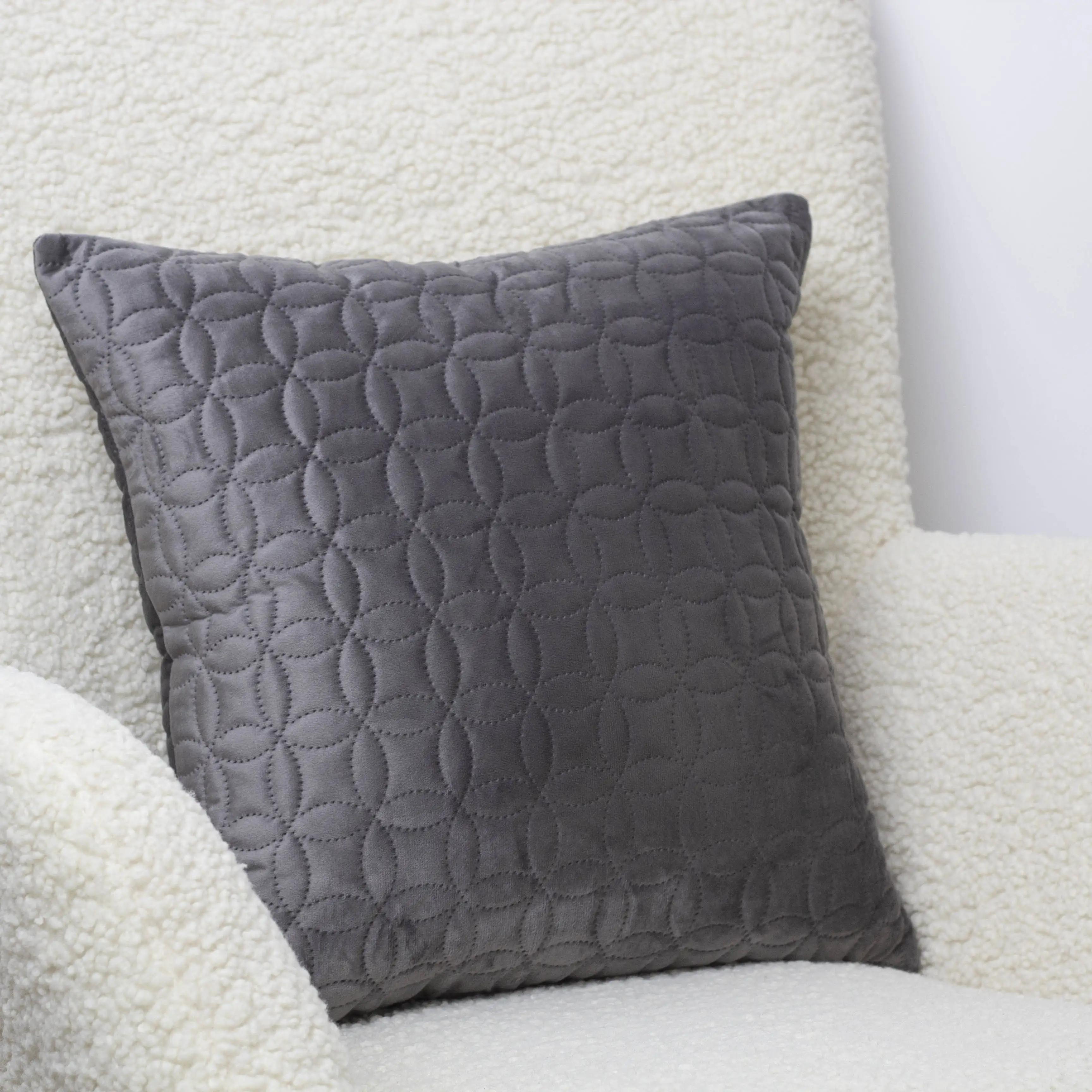 Наволочка декоративная ТЕП "VELOUR" 45*45 см с замком Серый/Мозаика, 45x45 - Фото 2