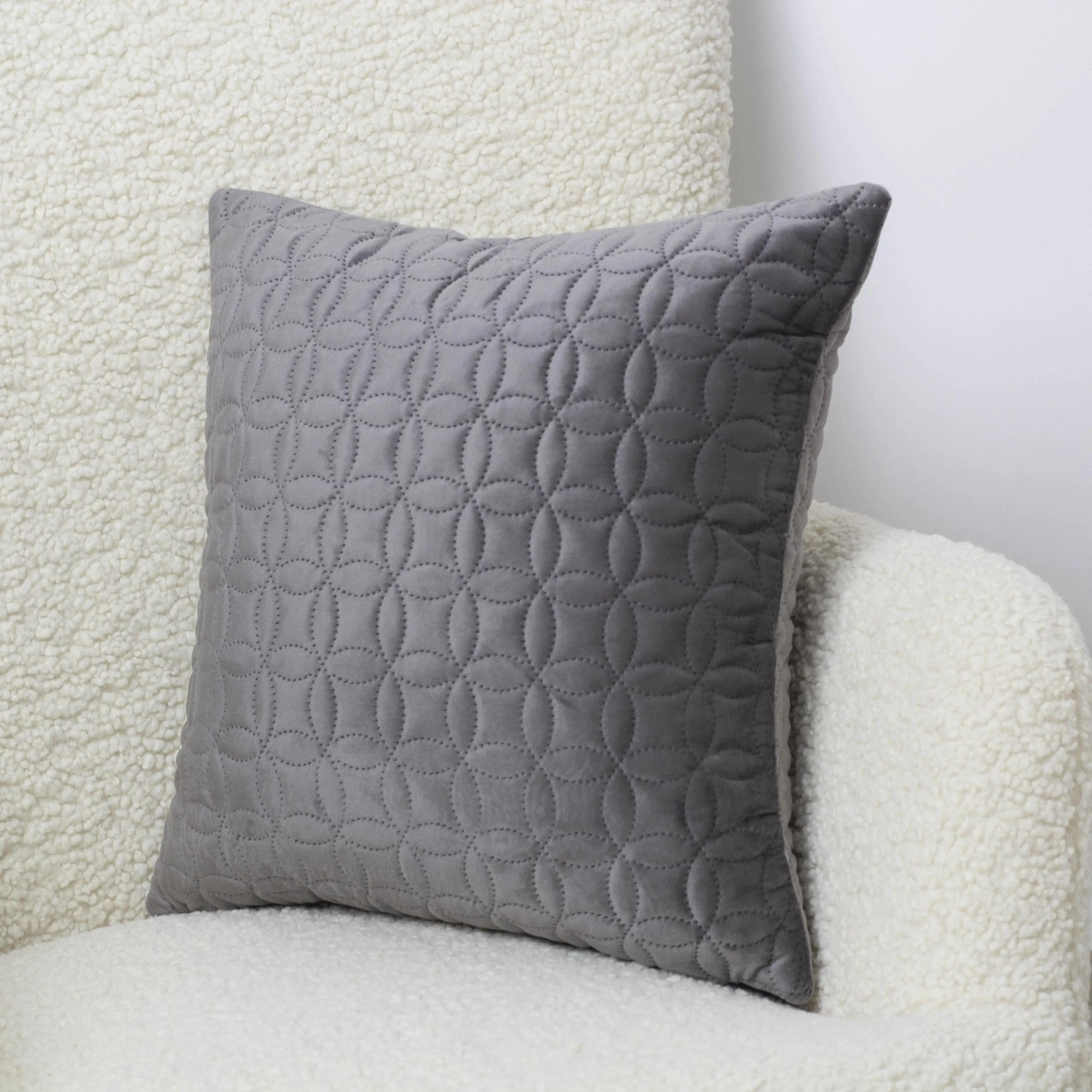 Наволочка декоративная ТЕП "VELOUR" 45*45 см с замком Серый/Мозаика, 45x45 - Фото 3