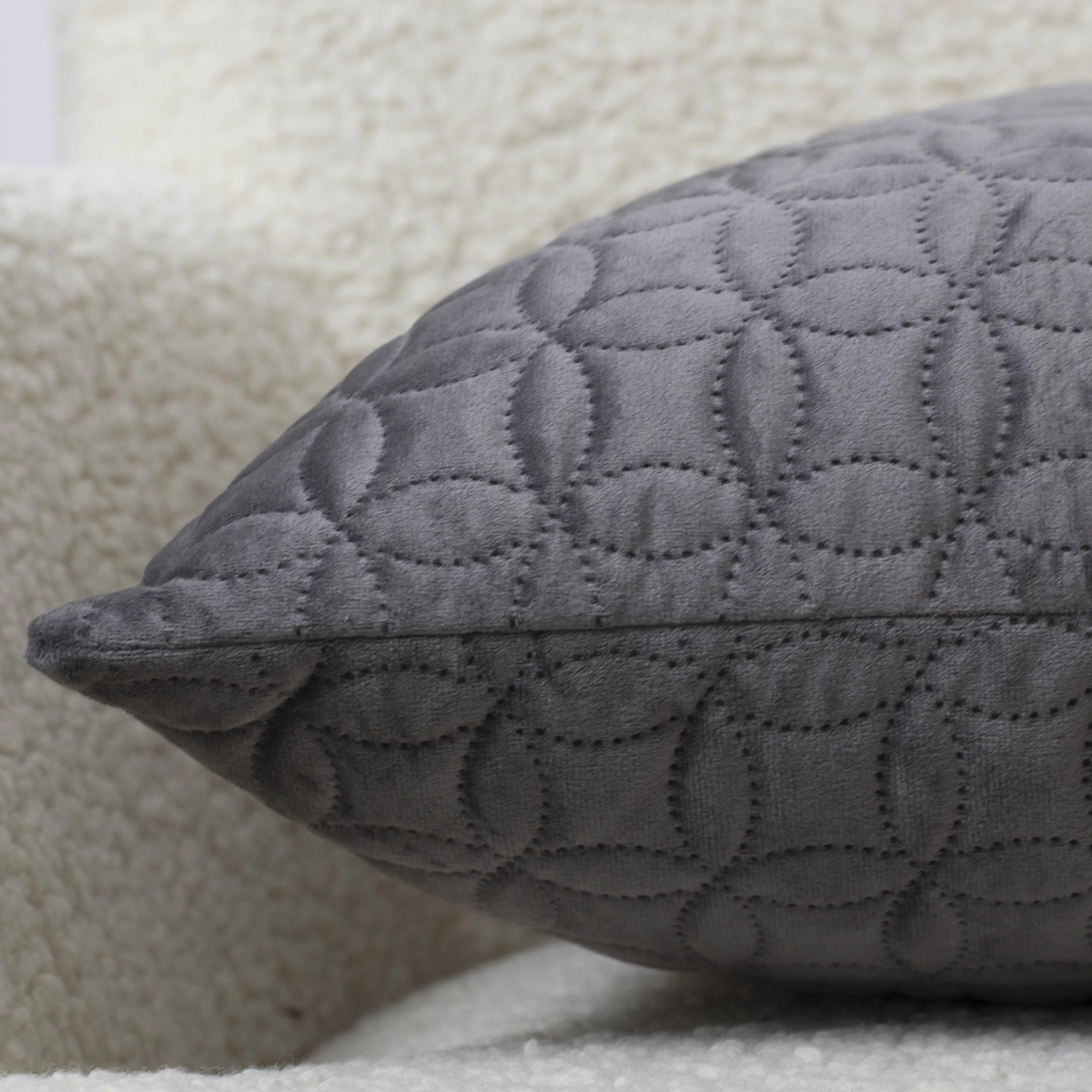 Наволочка декоративная ТЕП "VELOUR" 45*45 см с замком Серый/Мозаика, 45x45 - Фото 5