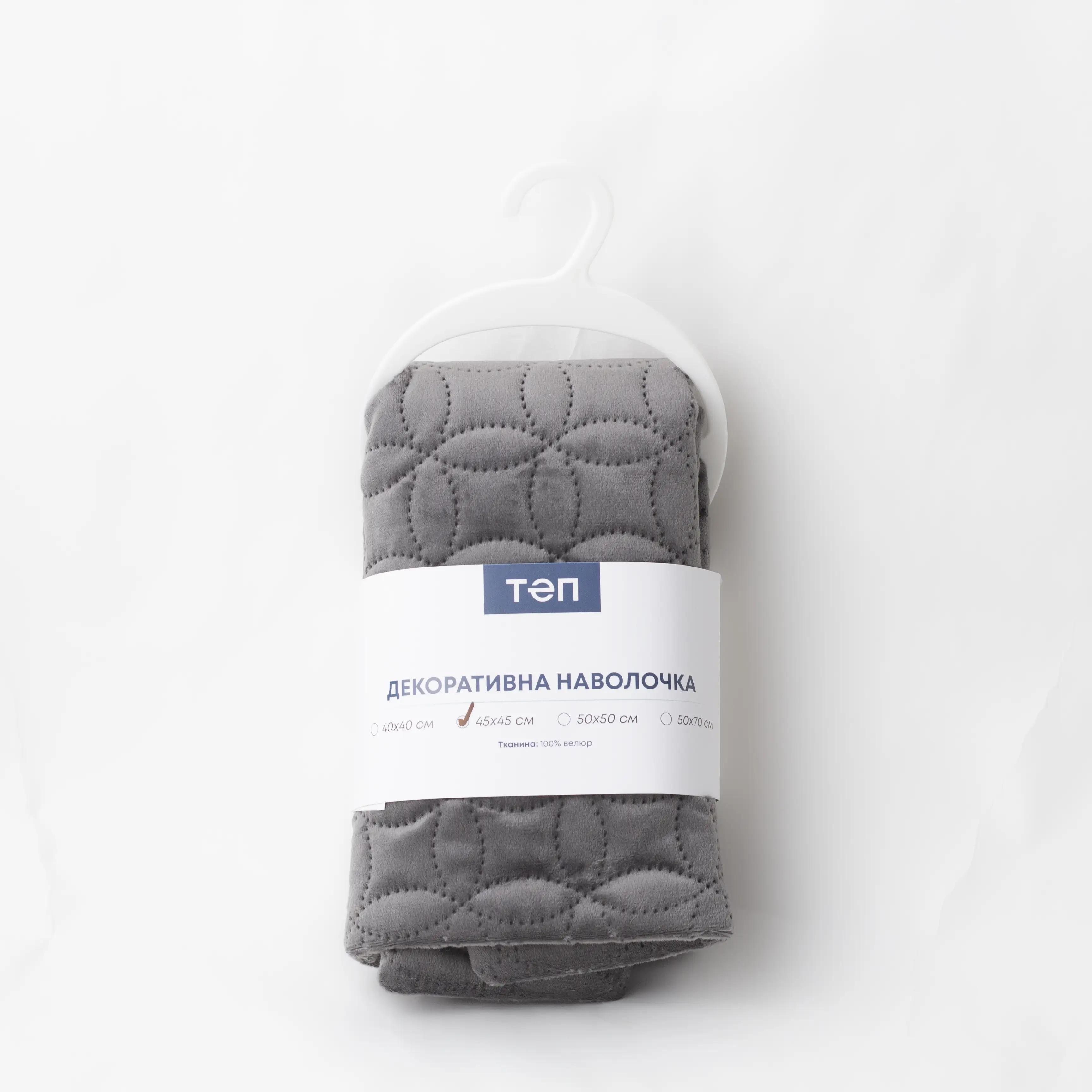 Наволочка декоративная ТЕП "VELOUR" 45*45 см с замком Серый/Мозаика, 45x45 - Фото 6