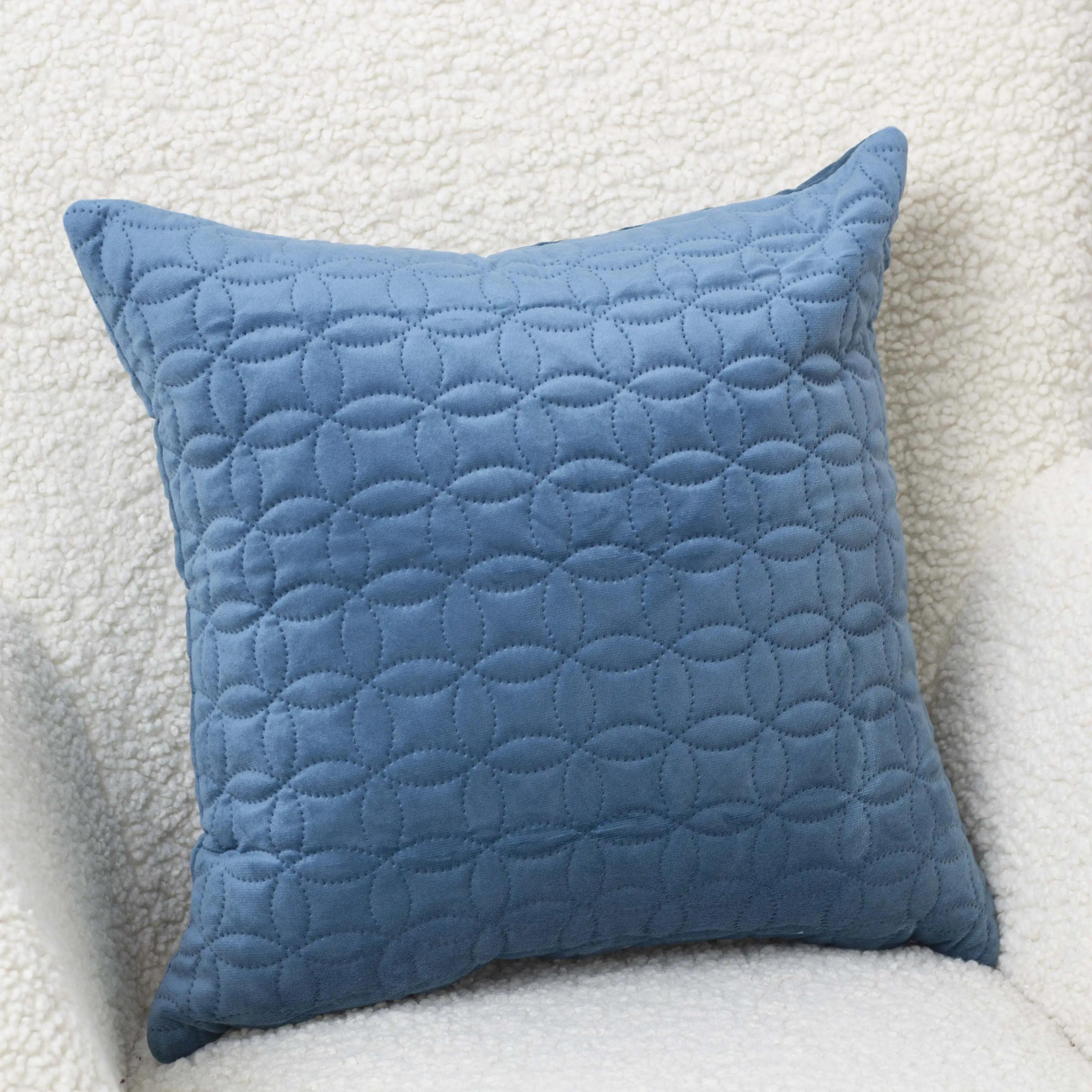 Наволочка декоративная ТЕП "VELOUR" 45*45 см с замком Темно – синий/Мозаика, 45x45 - Фото 2