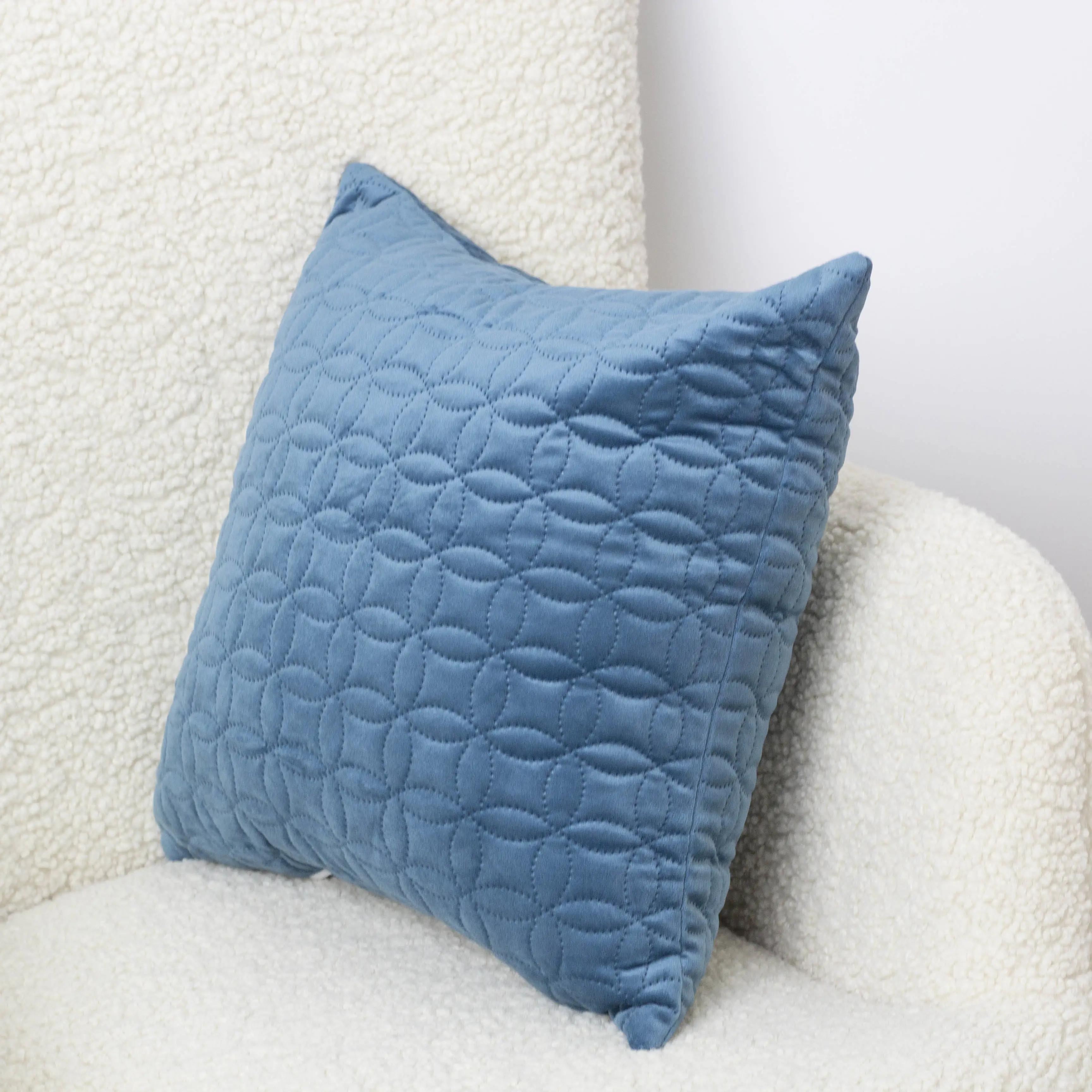 Наволочка декоративная ТЕП "VELOUR" 45*45 см с замком Темно – синий/Мозаика, 45x45 - Фото 3