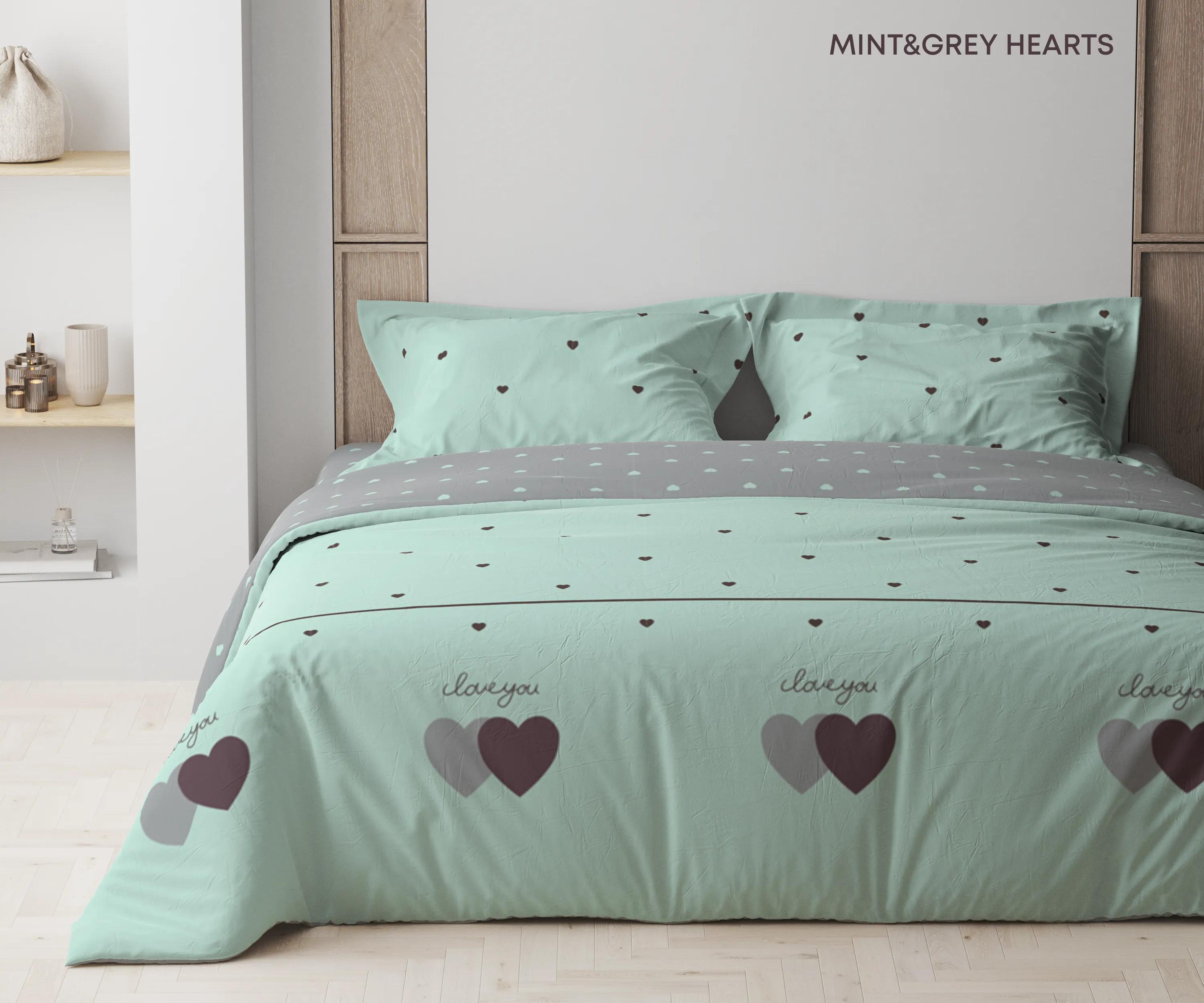 Постільна білизна "ТЕП" Mint&Grey Hearts, 70x70